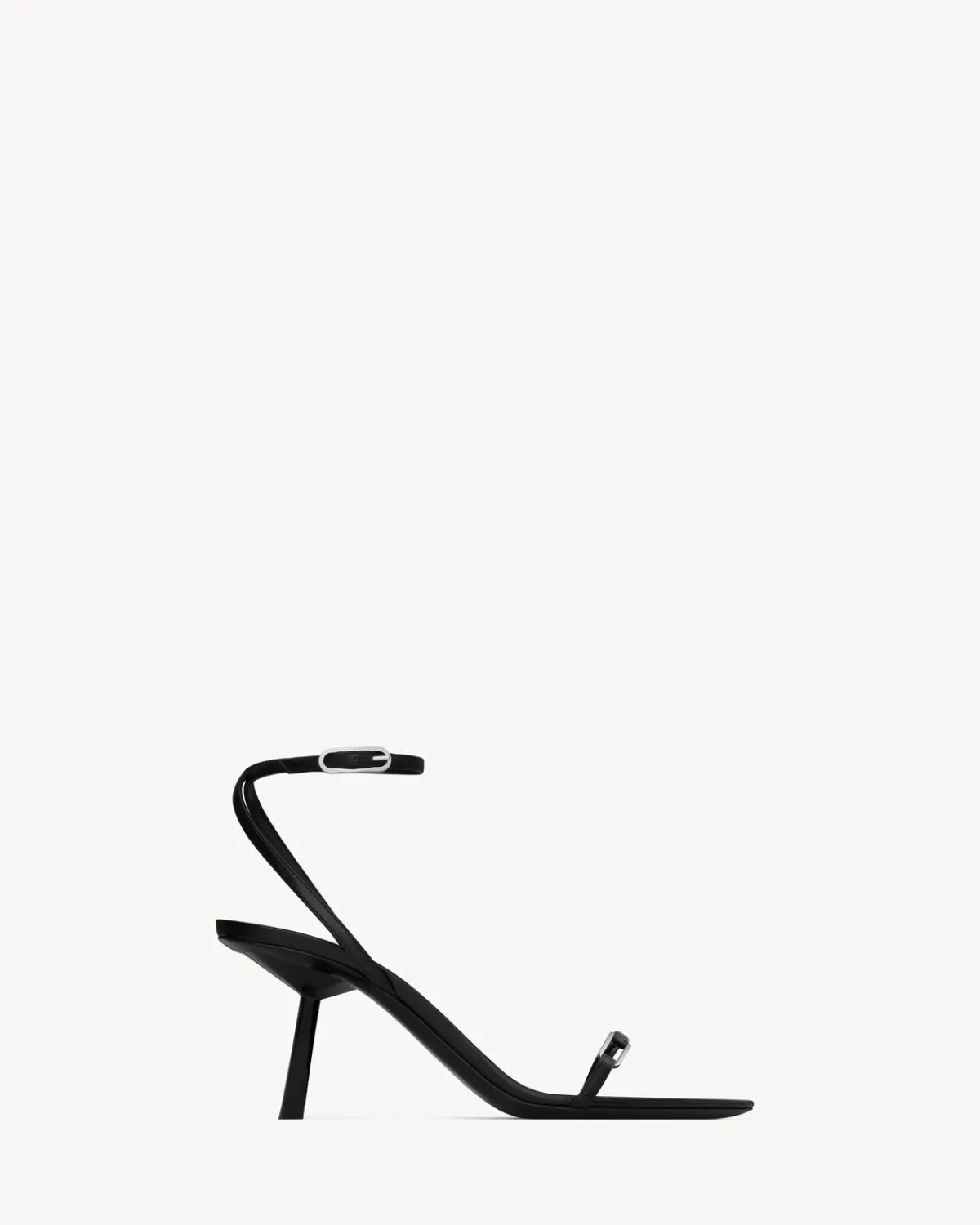 Saint Laurent Sandals-KITTY sandals in shiny leather BLACK