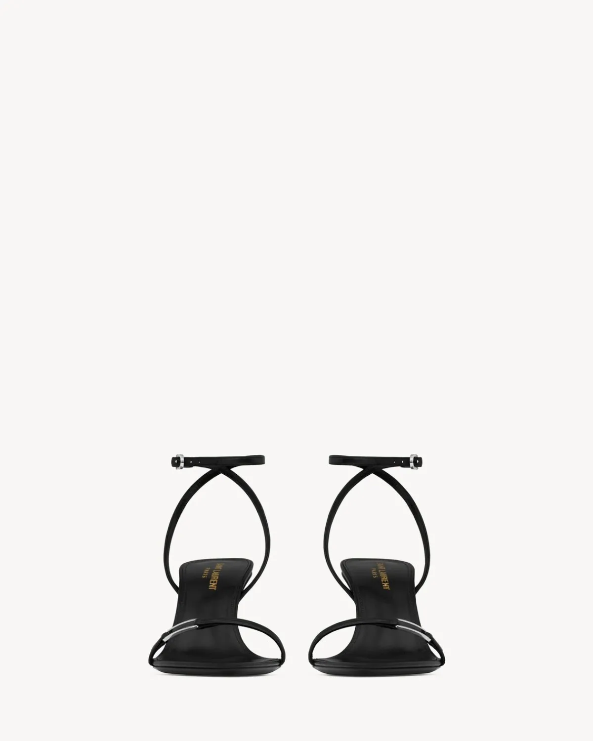 Saint Laurent Sandals-KITTY sandals in shiny leather BLACK