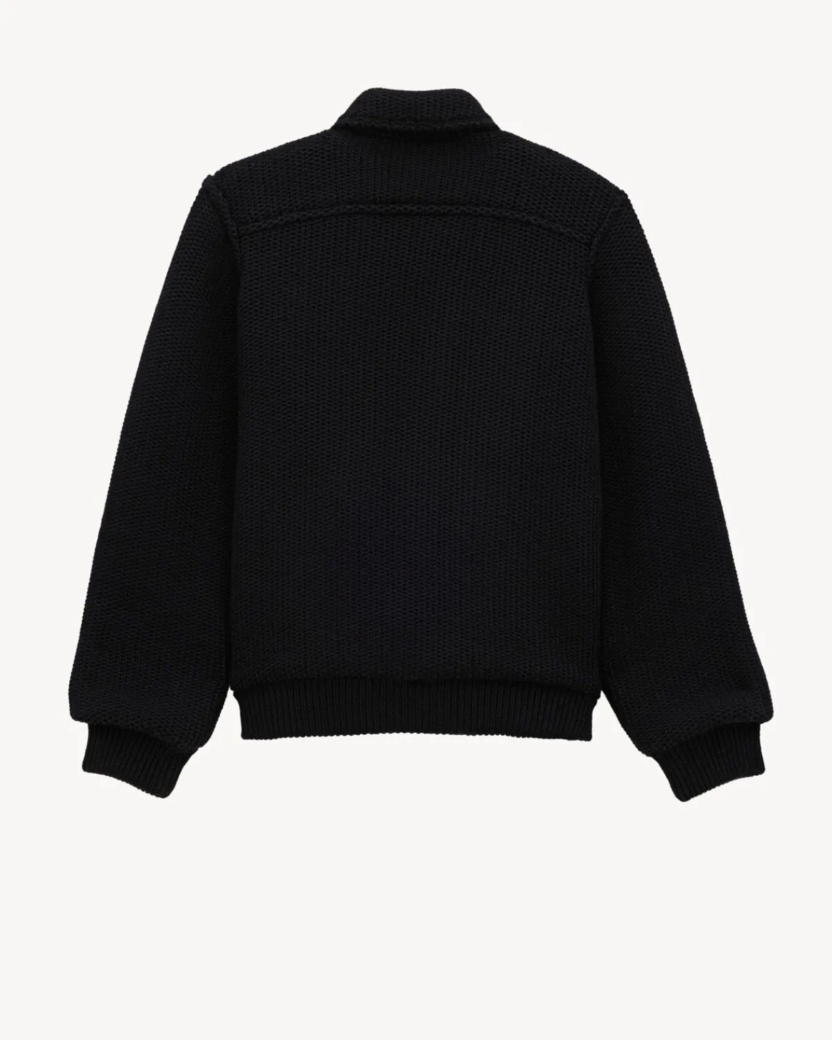 Saint Laurent Outerwear-knit bomber in wool NOIR