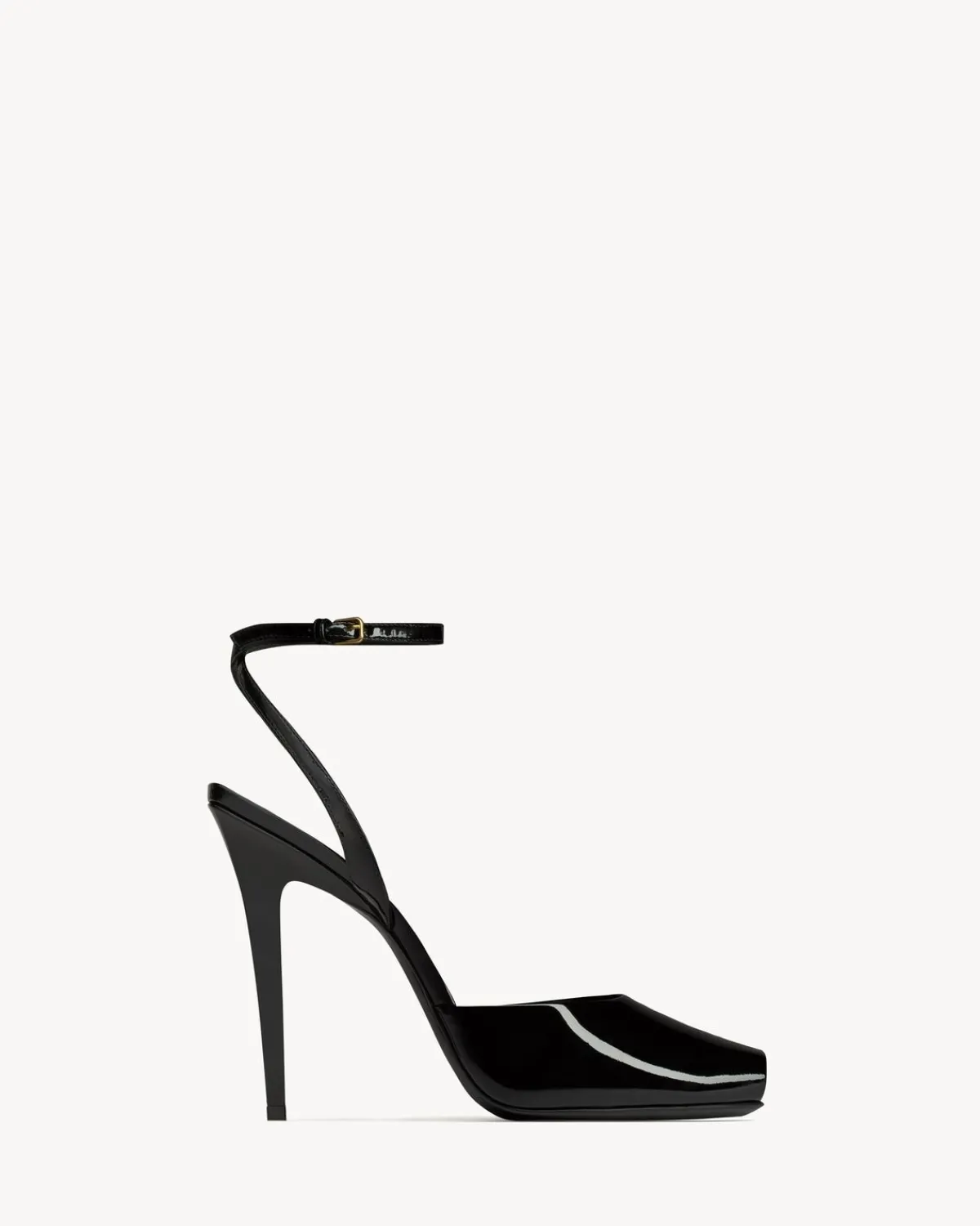 Saint Laurent Sandals-LA SCANDALE sandals in patent leather BLACK