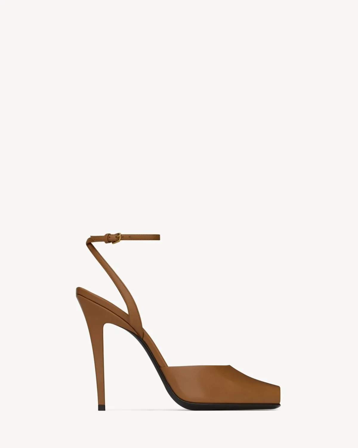 Saint Laurent Sandals-LA SCANDALE sandals in smooth leather MACADAMIA