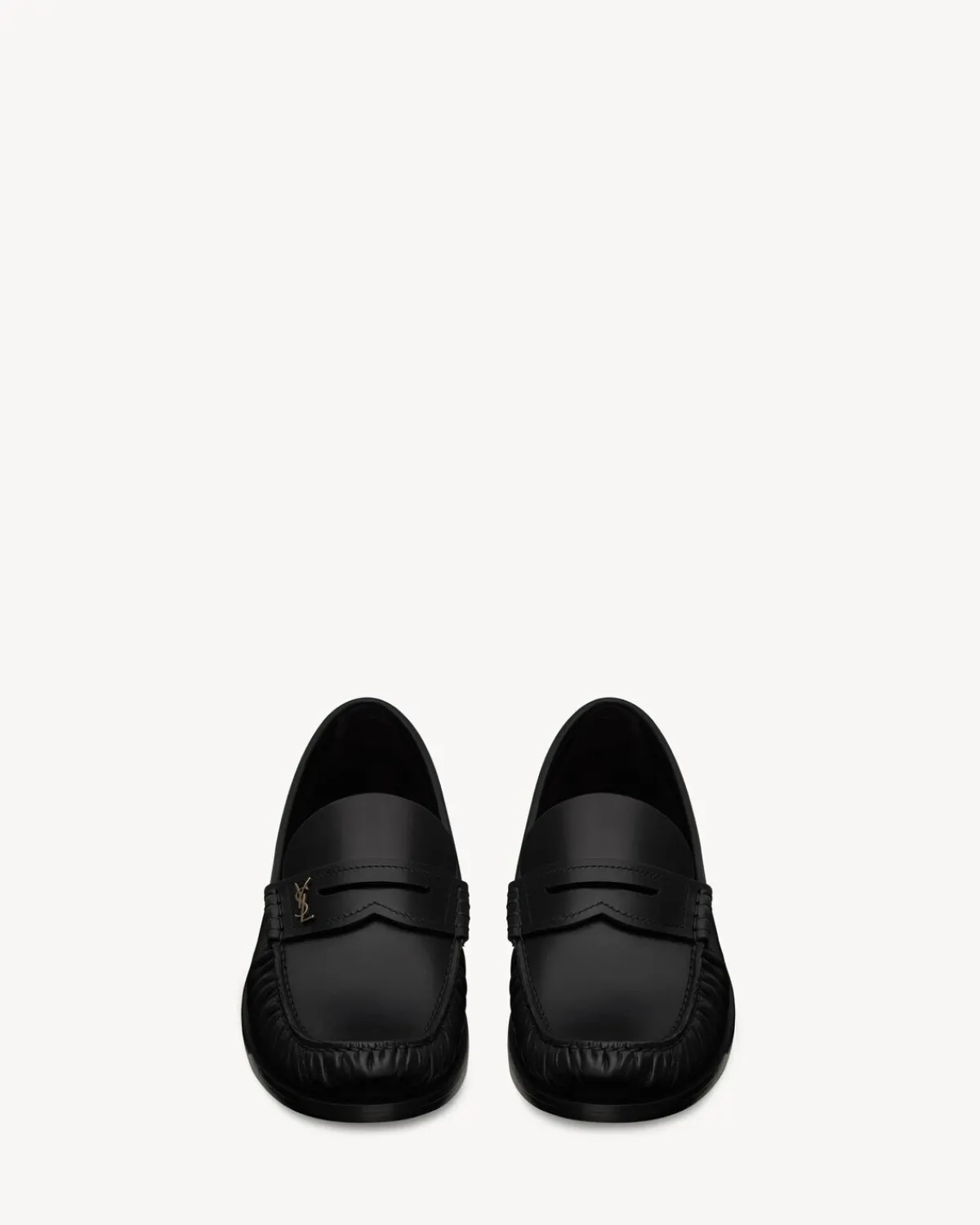 Saint Laurent Loafers-LAURENT loafers in smooth leather BLACK