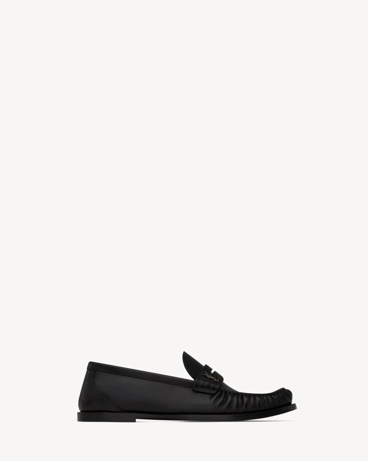 Saint Laurent Loafers-LAURENT loafers in smooth leather BLACK