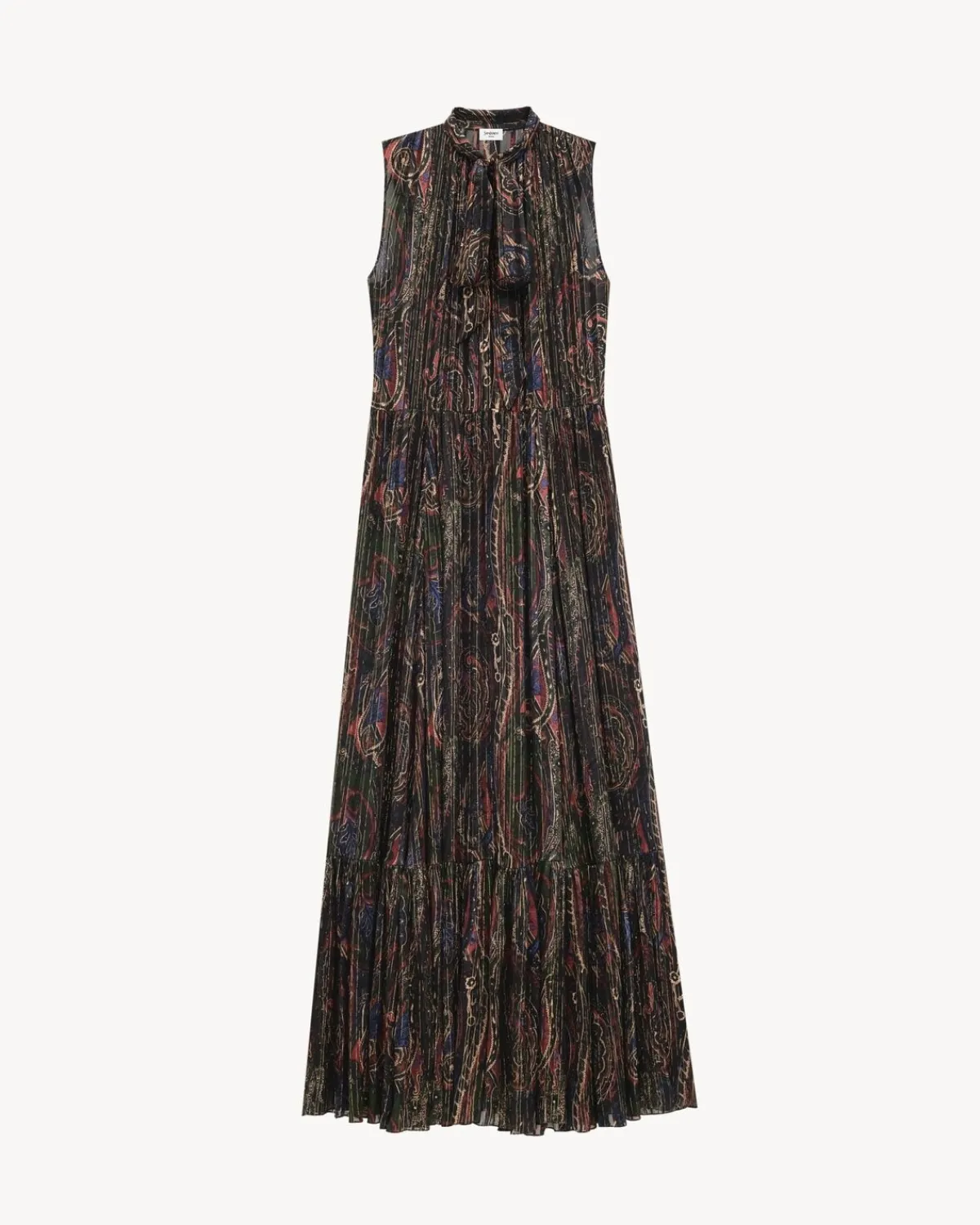 Saint Laurent Dresses And Skirts-lavallière dress in lurex paisley silk MULTICOLORE