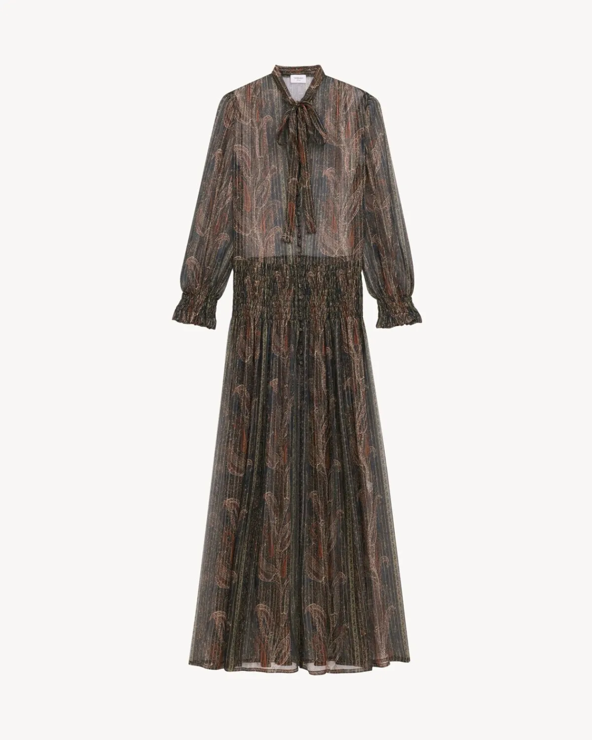 Saint Laurent Dresses And Skirts-lavallière dress in lurex paisley silk crepon MULTICOLORE