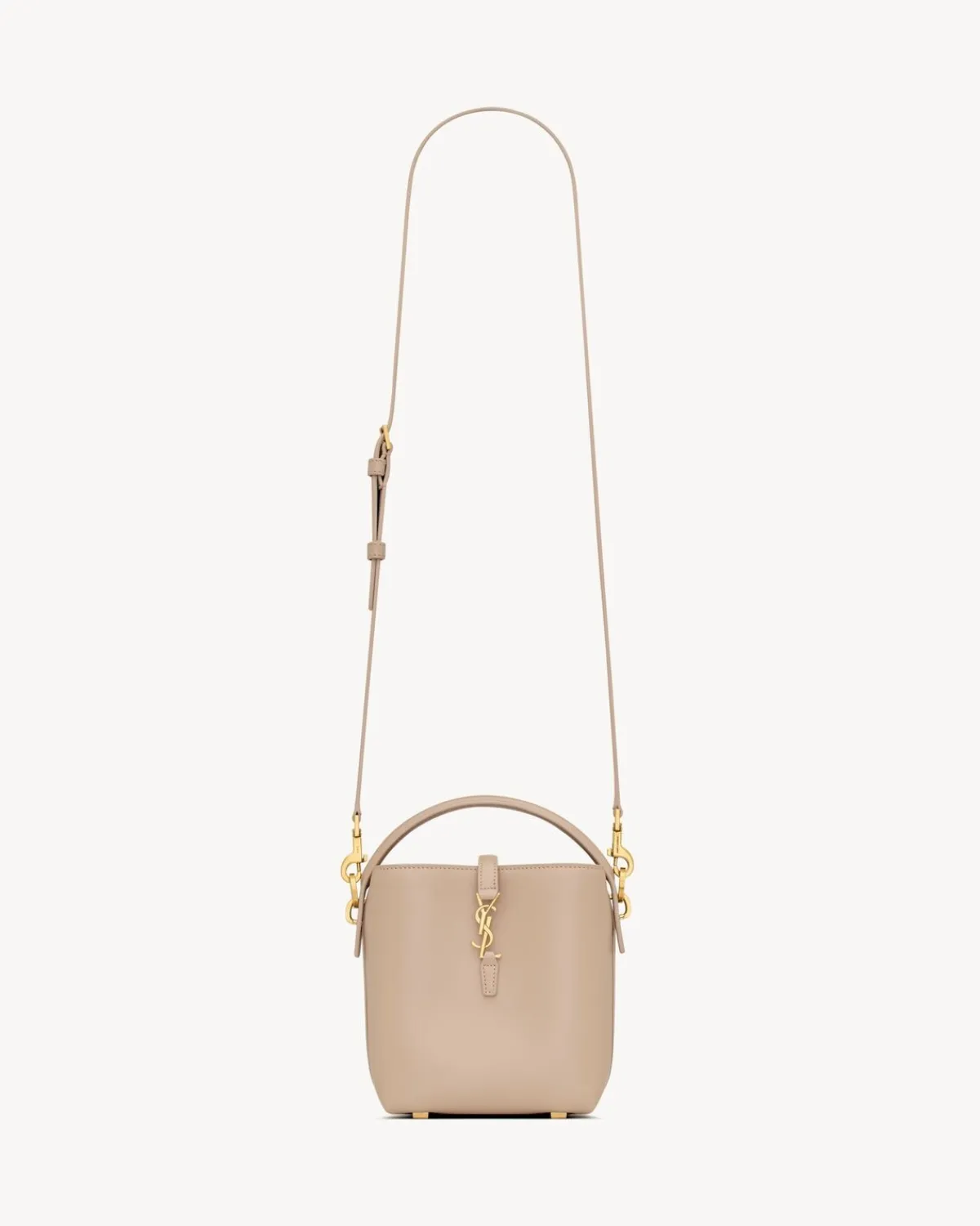 Saint Laurent Crossbody Bags | Hobos And Buckets-LE 37 mini in shiny leather DARKBEIGE