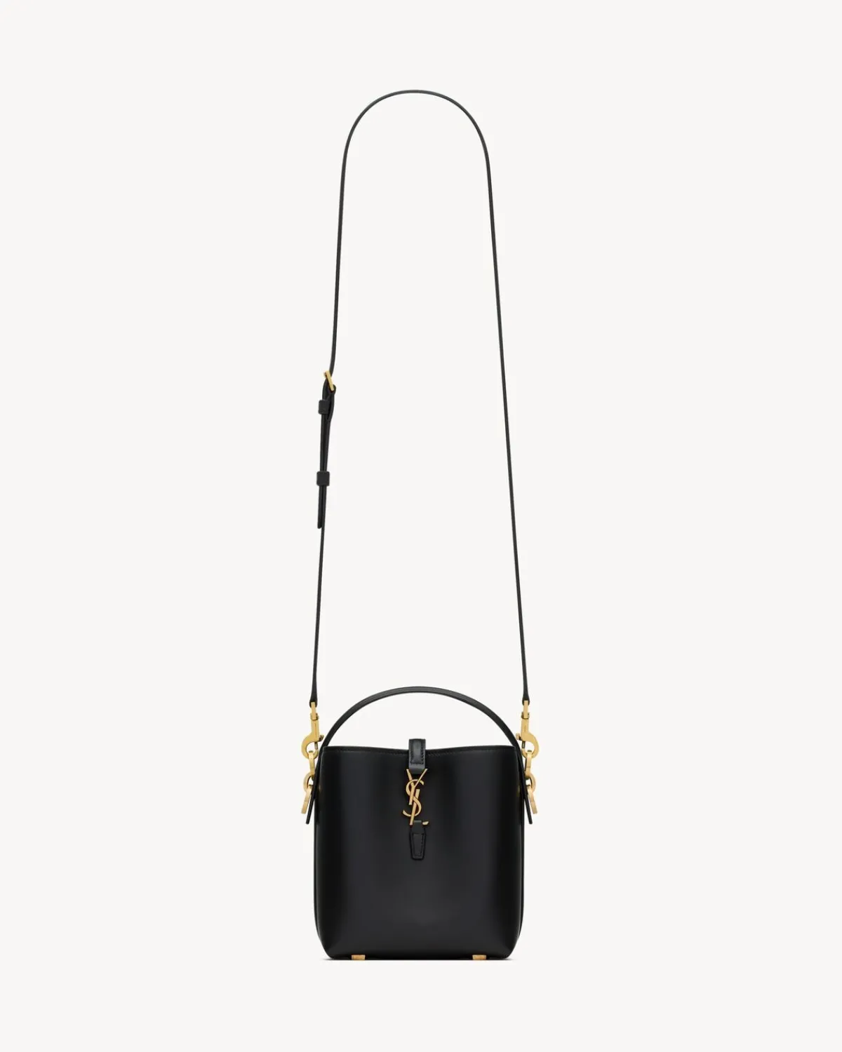 Saint Laurent Crossbody Bags | Hobos And Buckets-LE 37 mini in shiny leather BLACK