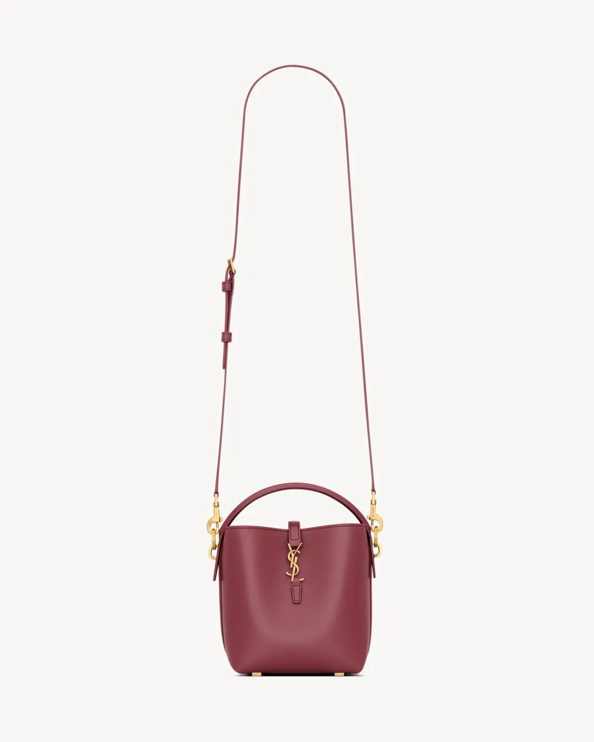 Saint Laurent Mini Bags-LE 37 mini in shiny leather ROUGEMERLOT