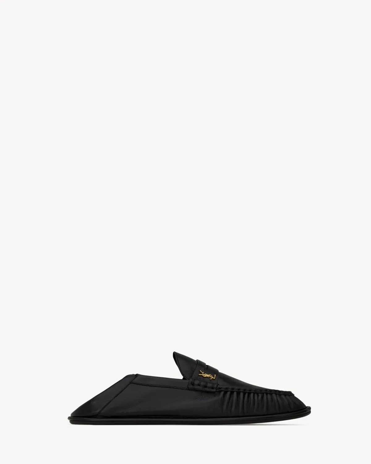 Saint Laurent Loafers-LE LOAFER foldable in smooth leather BLACK