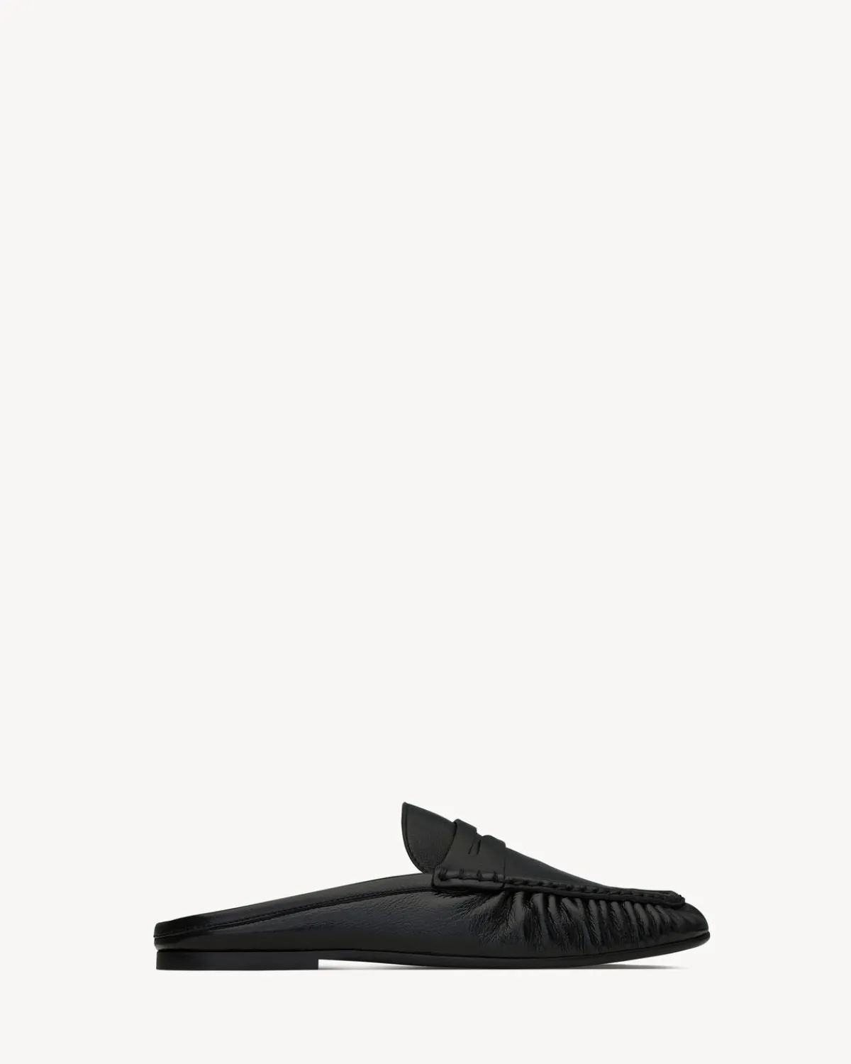 Saint Laurent Loafers-LE LOAFER penny mules in smooth leather BLACK