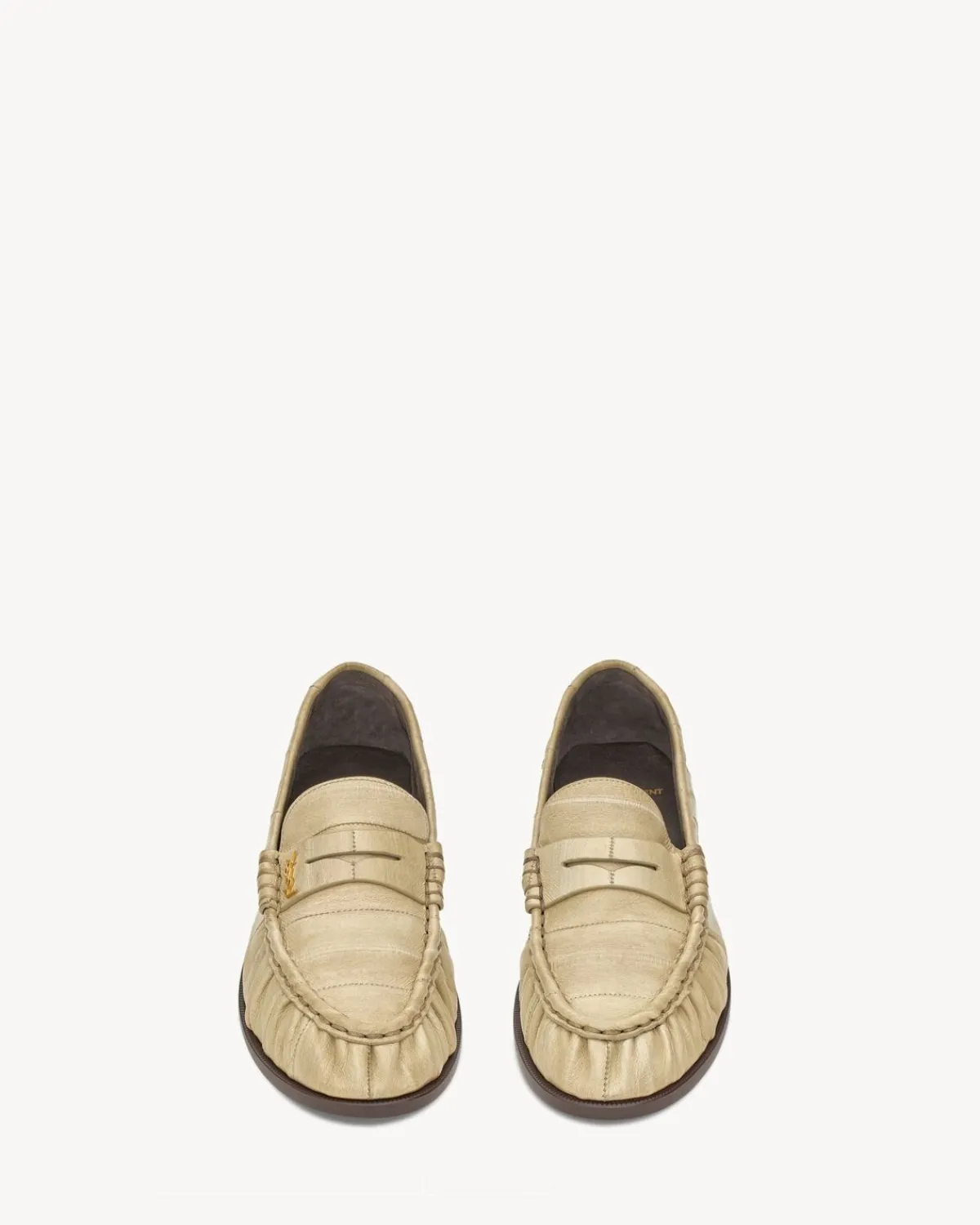 Saint Laurent Loafers-LE LOAFER penny slippers in eel IVORY