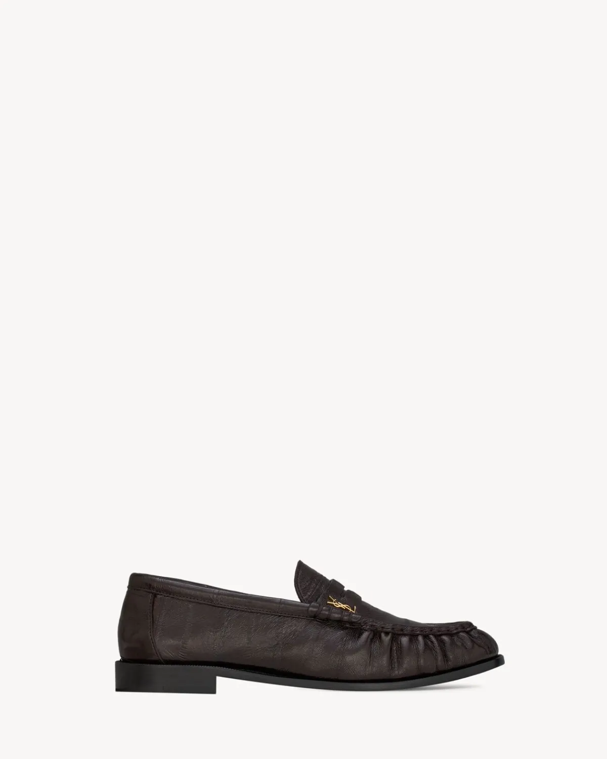 Saint Laurent Loafers-LE LOAFER penny slippers in eel BURNTBROWN