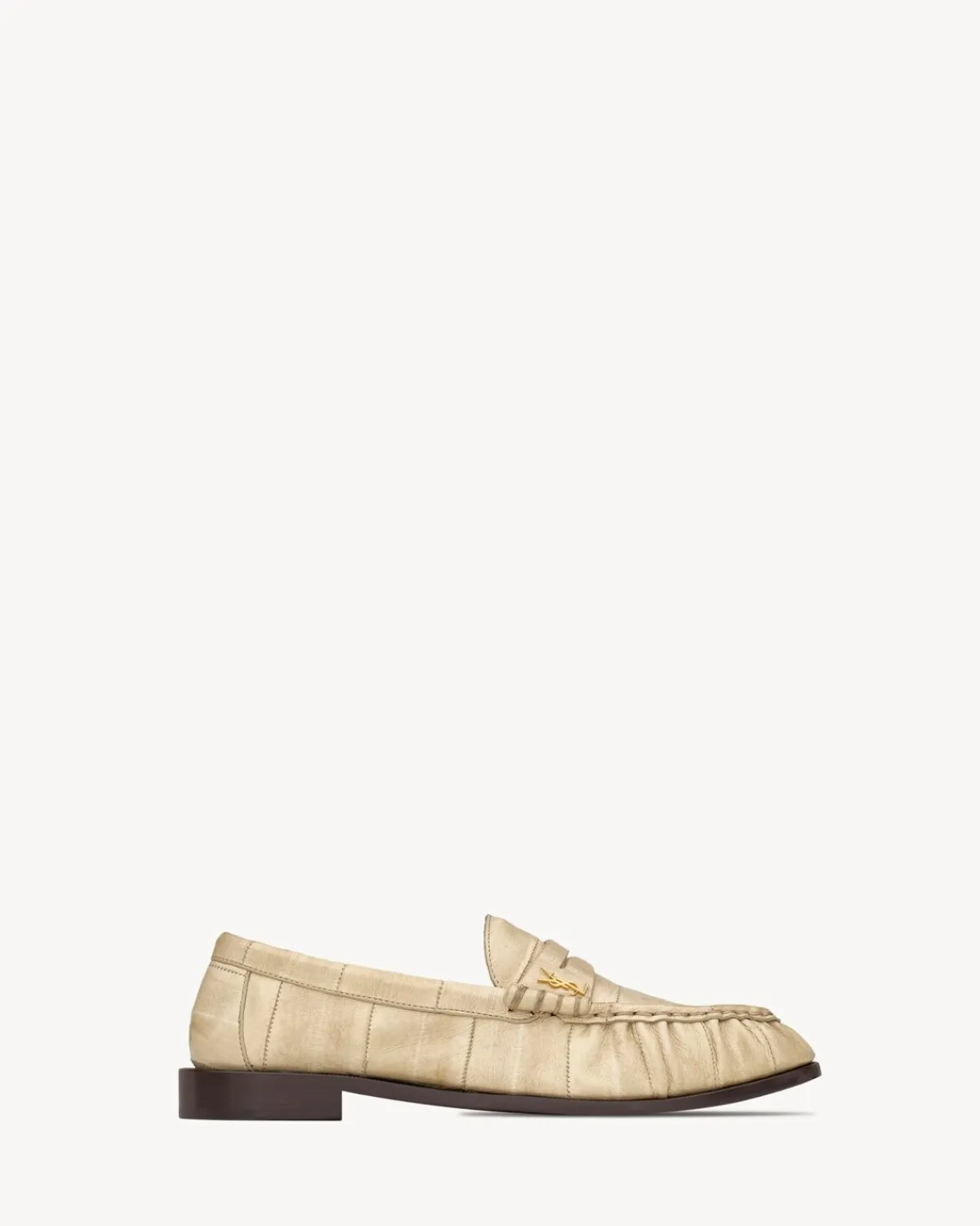 Saint Laurent Loafers-LE LOAFER penny slippers in eel IVORY