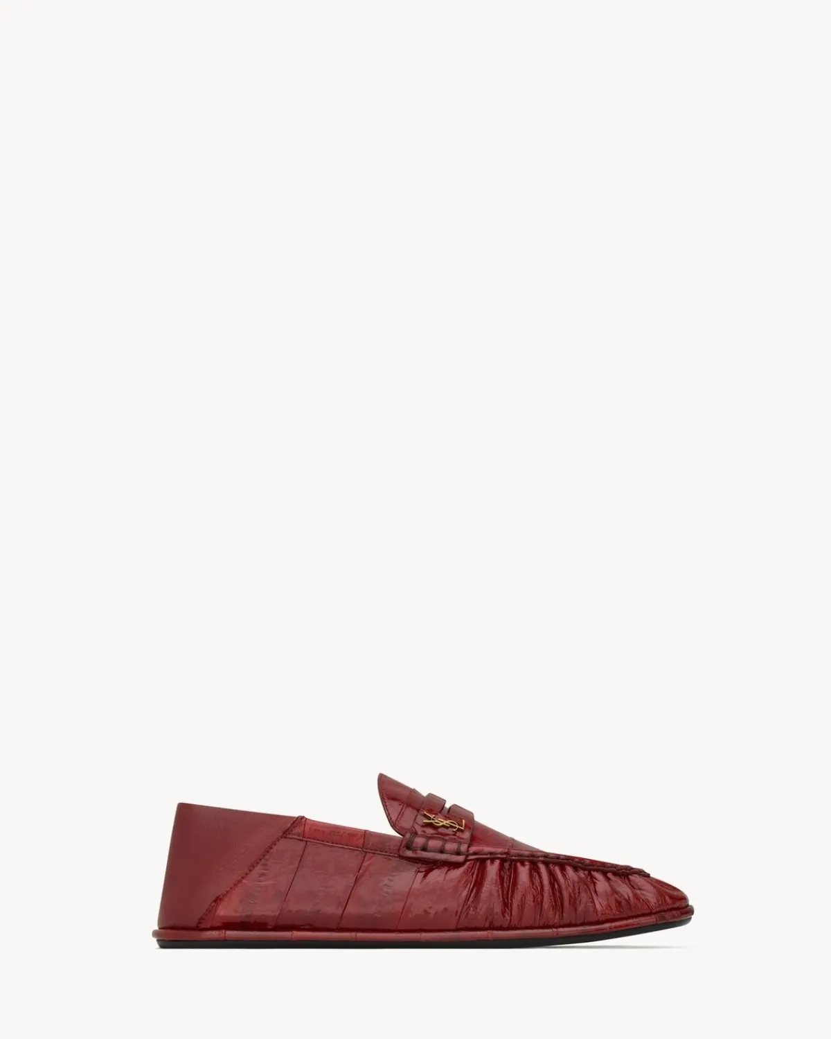 Saint Laurent Loafers-LE LOAFER penny slippers in patent eel GRENADE