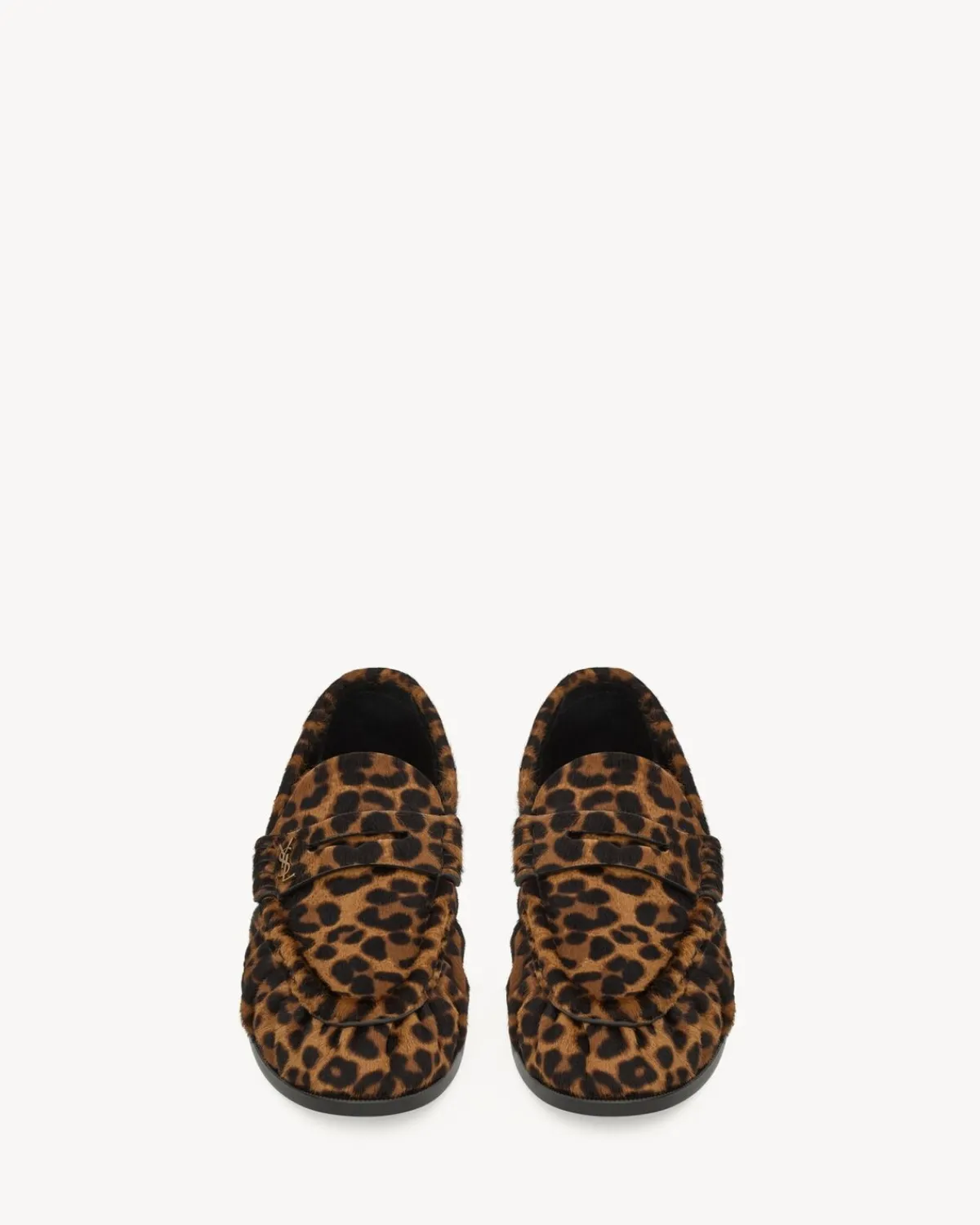 Saint Laurent Loafers-LE LOAFER penny slippers in pony hair leather MANTONATURALE