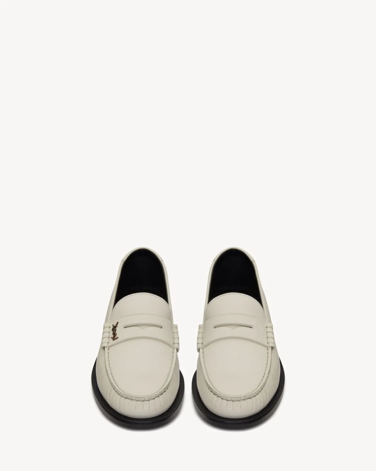 Saint Laurent Loafers-LE LOAFER penny slippers IN SMOOTH LEATHER PEARL