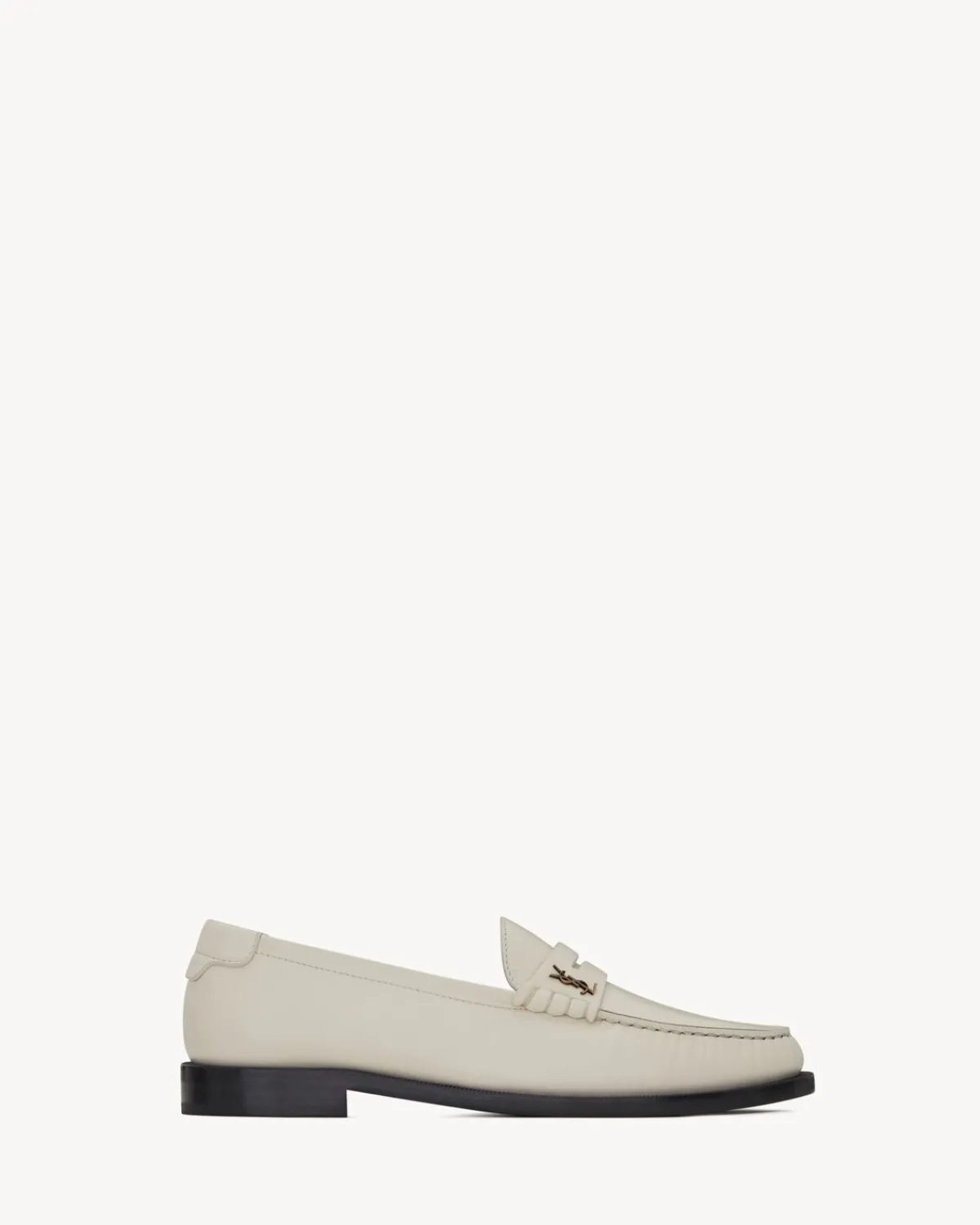 Saint Laurent Loafers-LE LOAFER penny slippers IN SMOOTH LEATHER PEARL