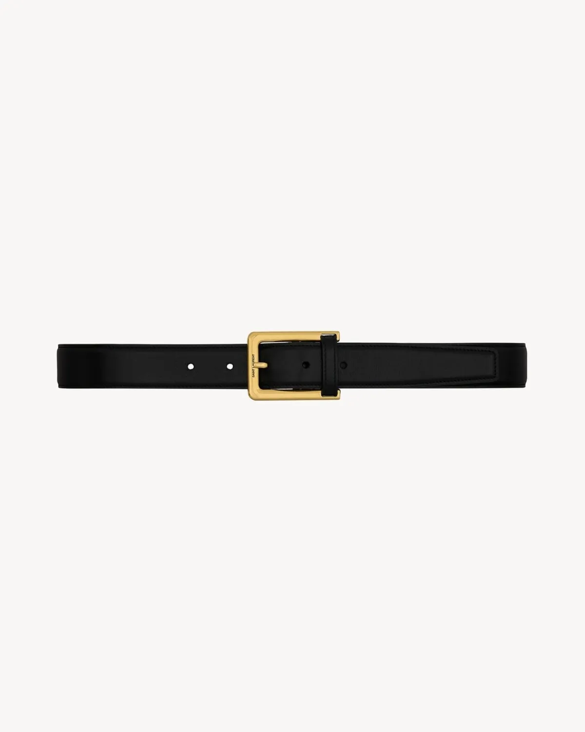 Saint Laurent Belts-leather-loop belt in leather BLACK