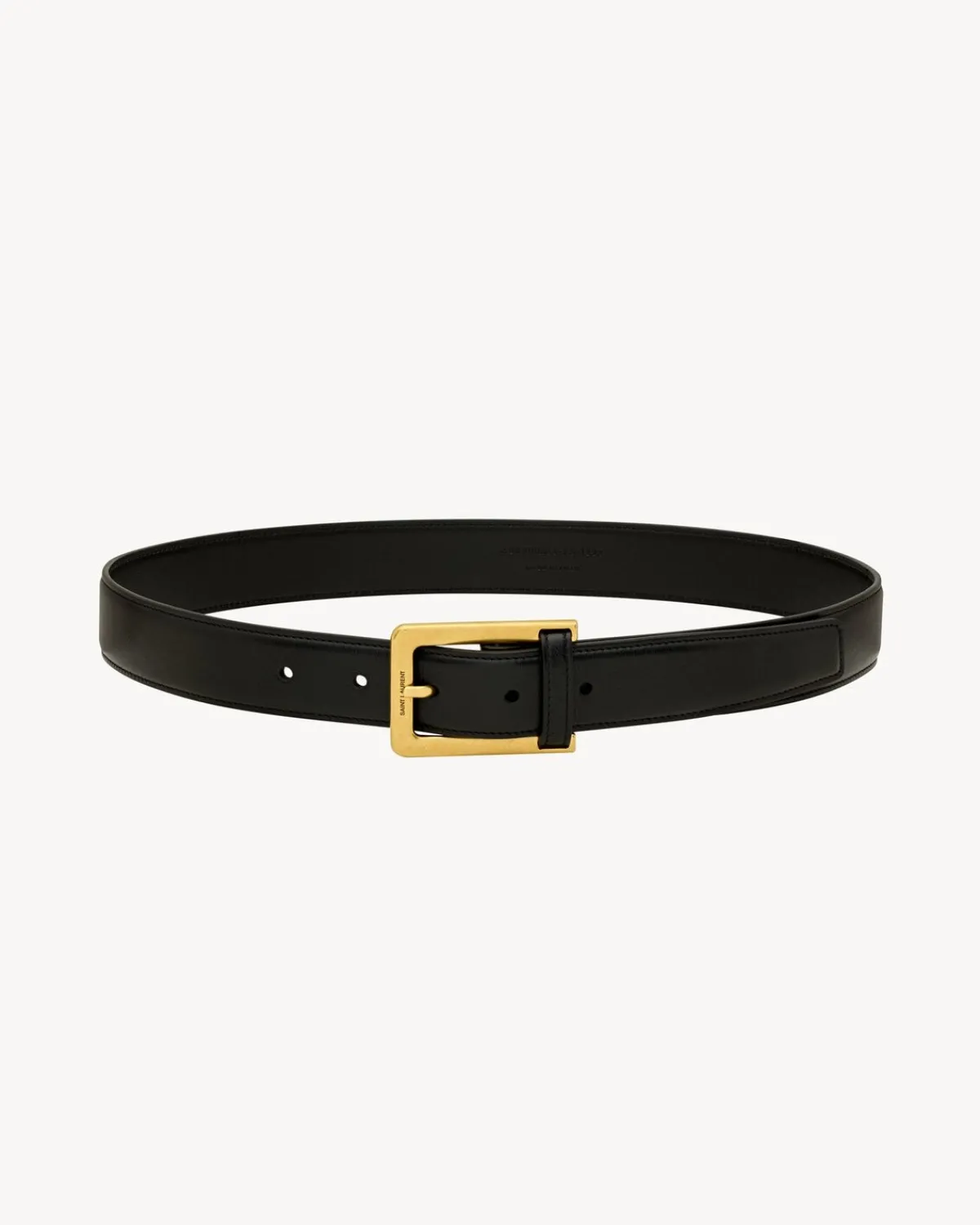 Saint Laurent Belts-leather-loop belt in leather BLACK