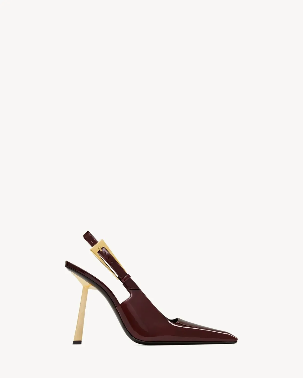 Saint Laurent Slingbacks-LEE slingback pumps in patent leather MARRONGLACE