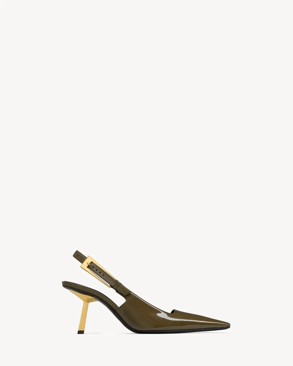 Saint Laurent Slingbacks-LEE slingback pumps in patent leather KAKI