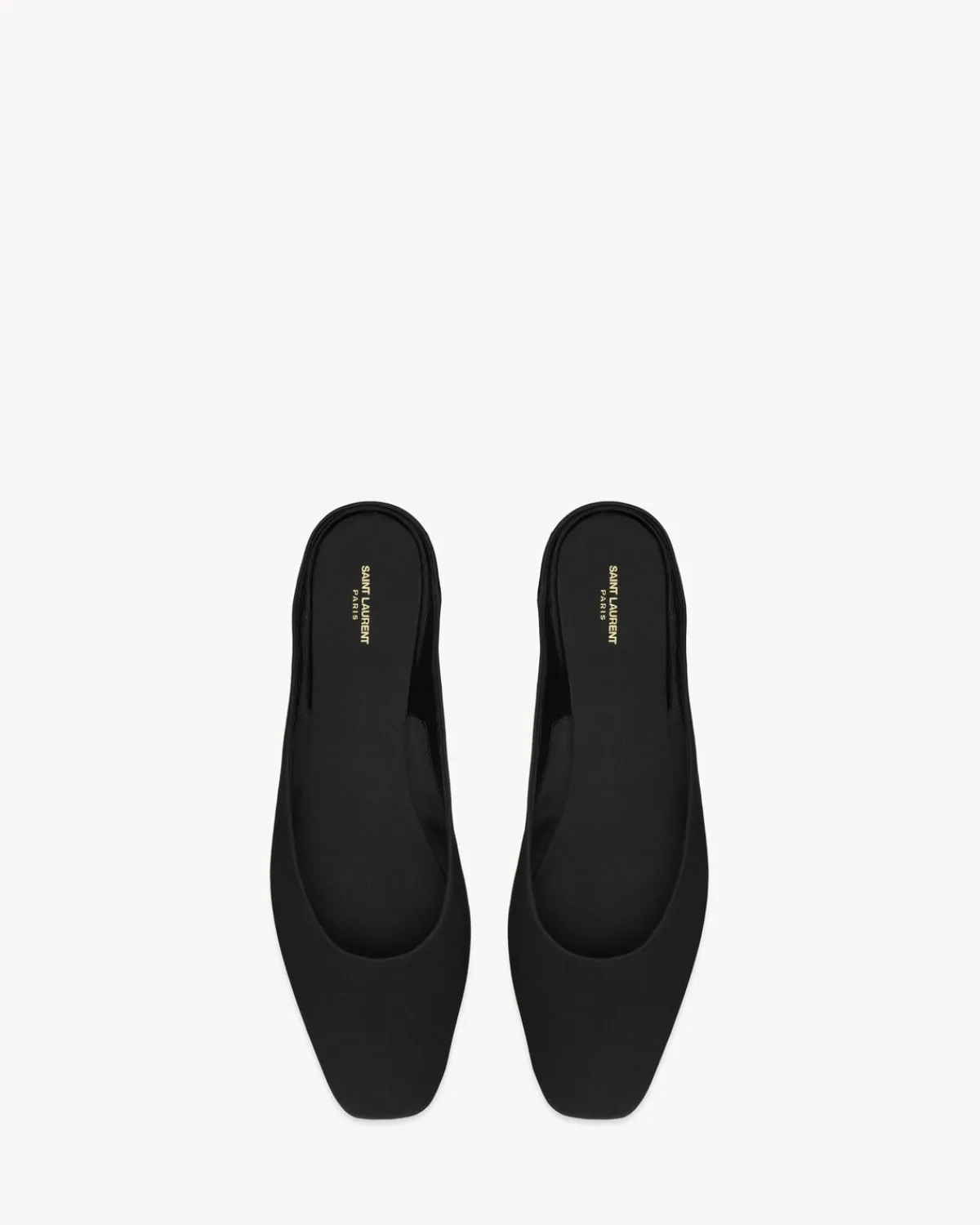 Saint Laurent Flats-LIDO slip-ons in satin crepe BLACK