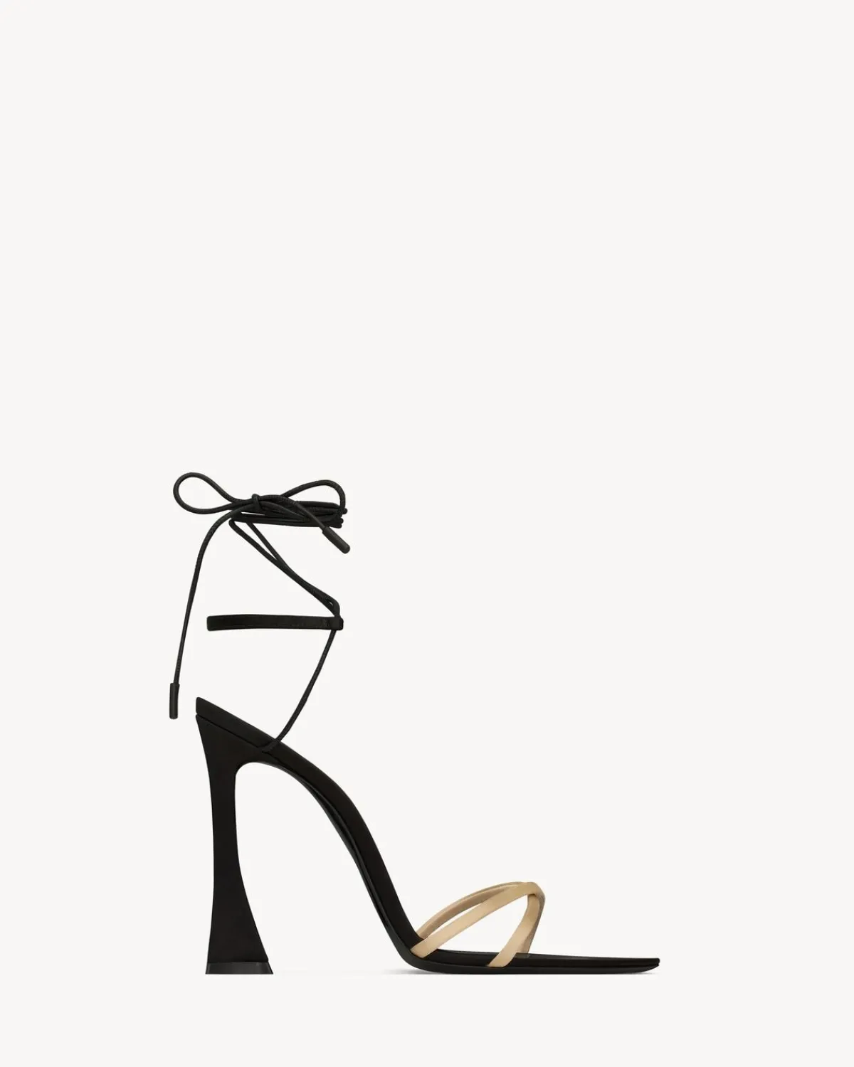 Saint Laurent Sandals-LIZA sandals in satin crepe BLACKANDNUDE