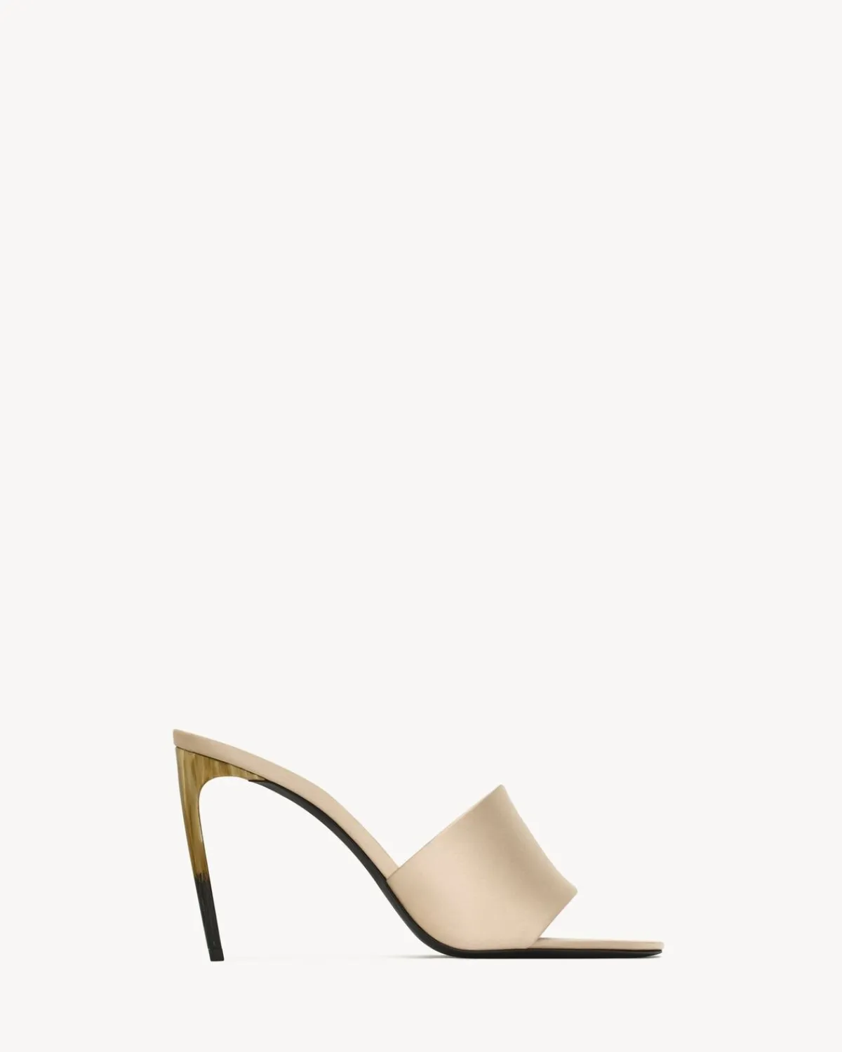 Saint Laurent Pumps And Mules-LODGE mules in satin crepe LIGHTNUDE