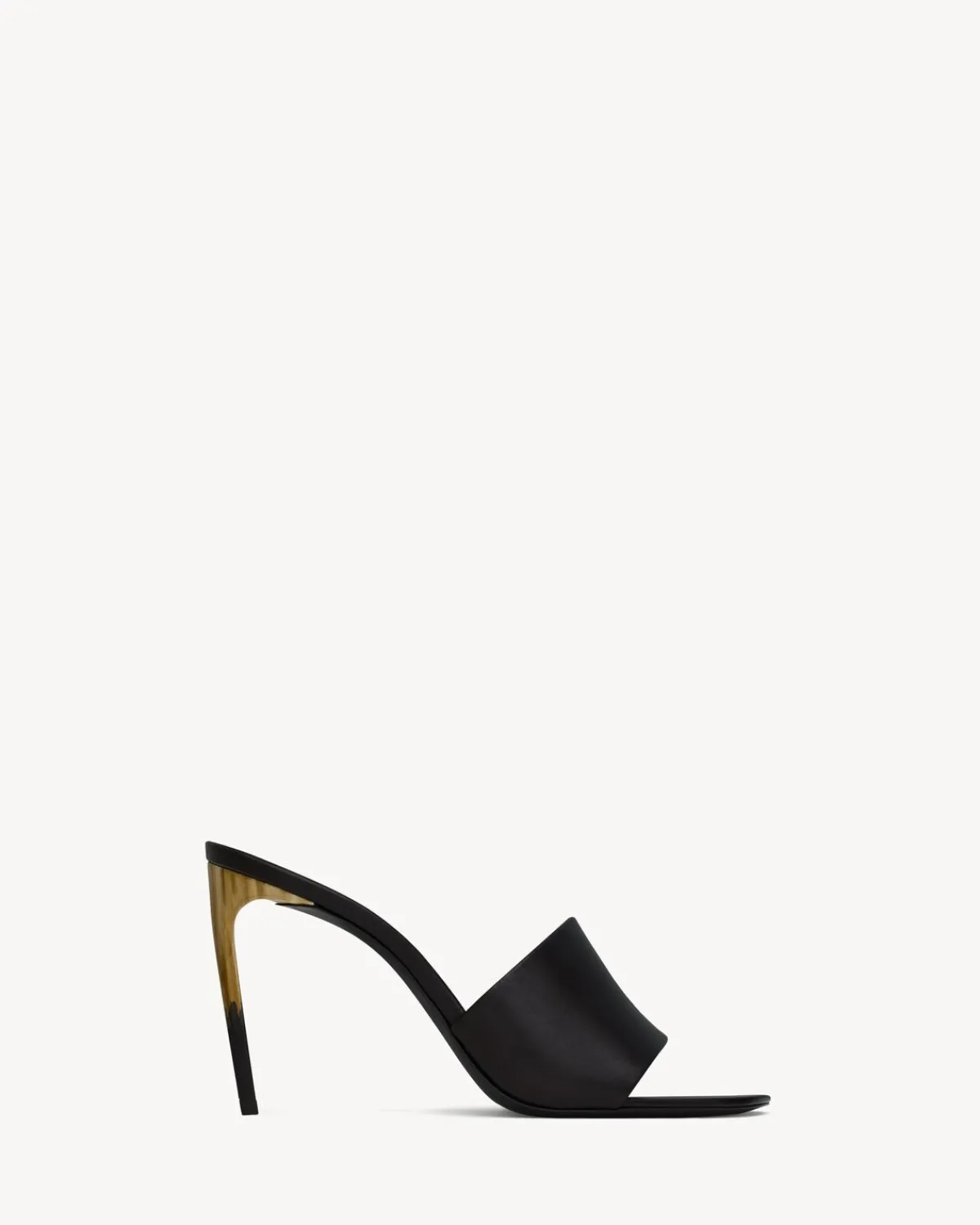 Saint Laurent Pumps And Mules-LODGE mules in smooth leather BLACK