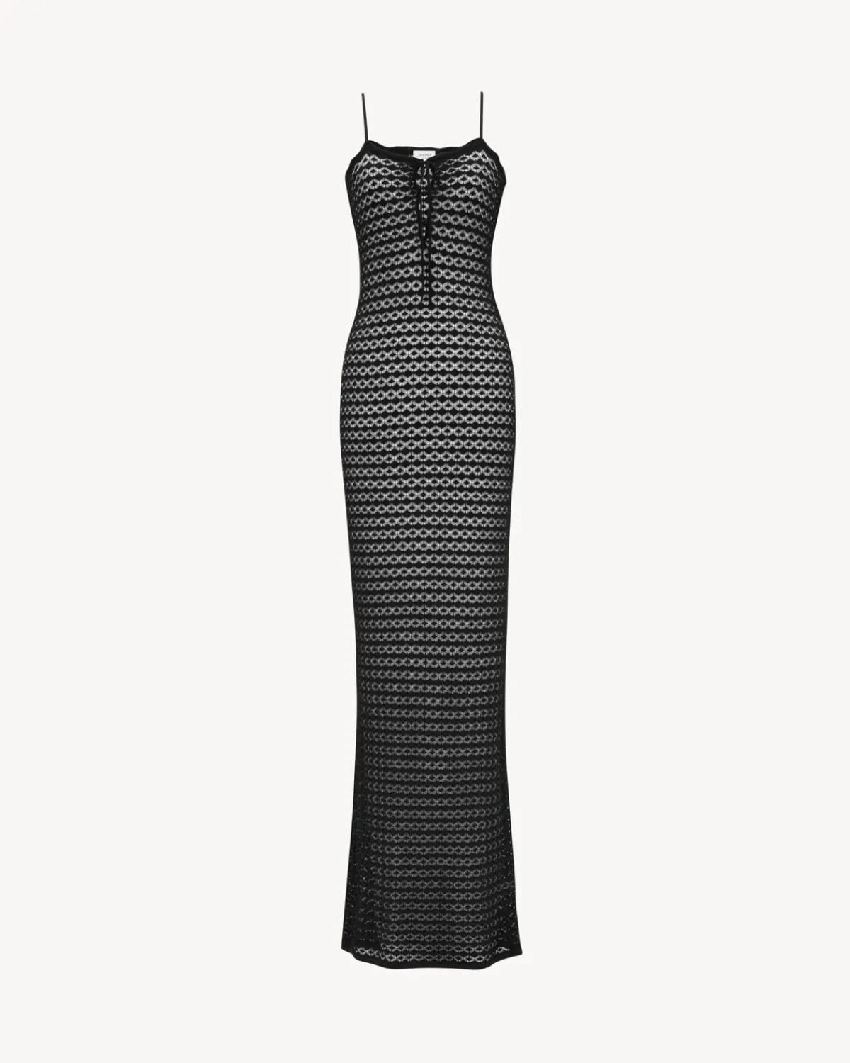 Saint Laurent Dresses And Skirts-long dress in pointelle knit NOIR