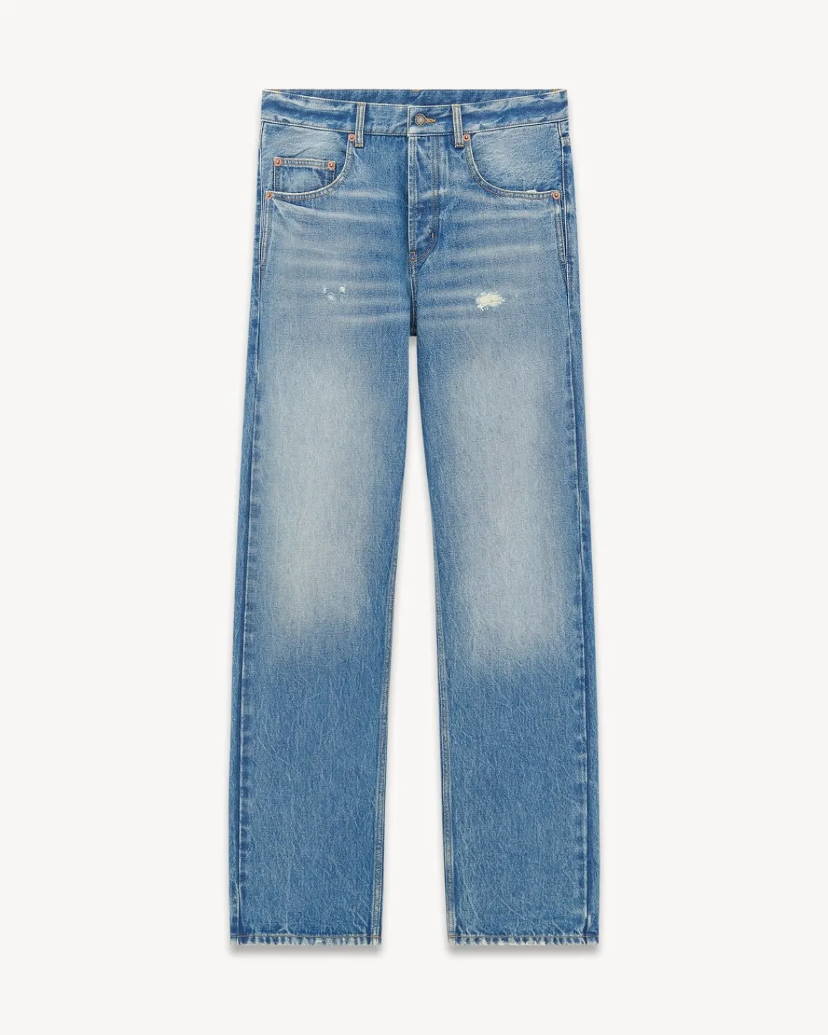 Saint Laurent Denim-Long Extreme Baggy Jeans in Lake Medium Blue Denim LAKEMEDIUMBLUE