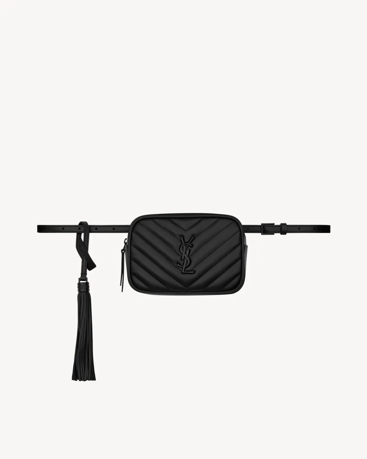 Saint Laurent Belts-Lou belt bag in quilted leather BLACK