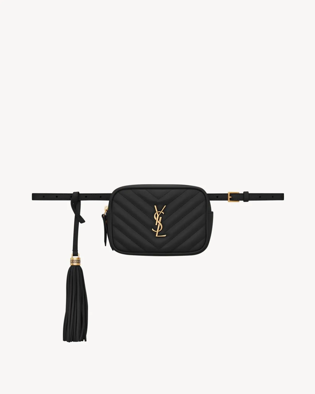 Saint Laurent Belts-Lou belt bag in quilted leather BLACK