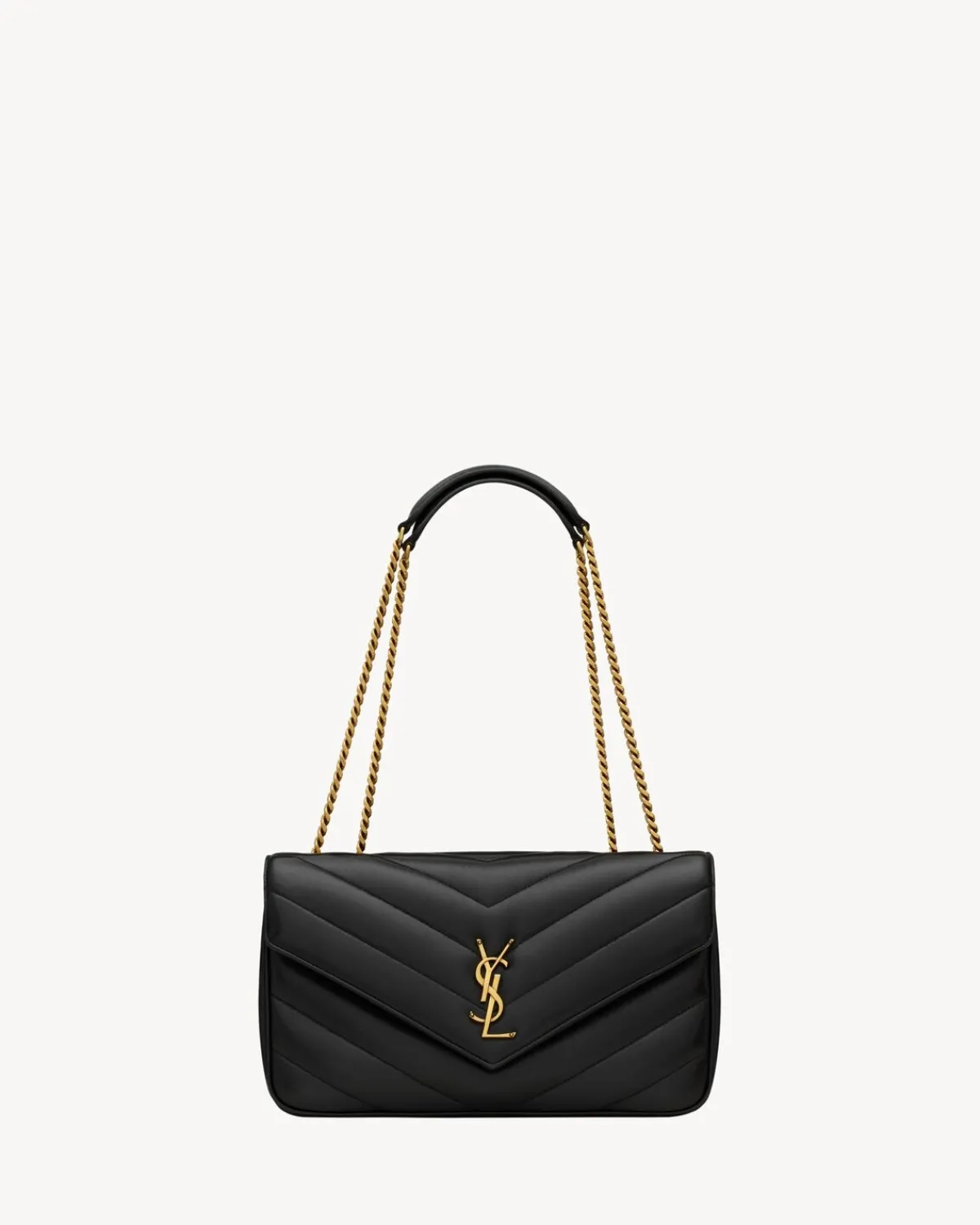 Saint Laurent Shoulder Bags-LOULOU medium in MATELASSÉ lambskin NOIR