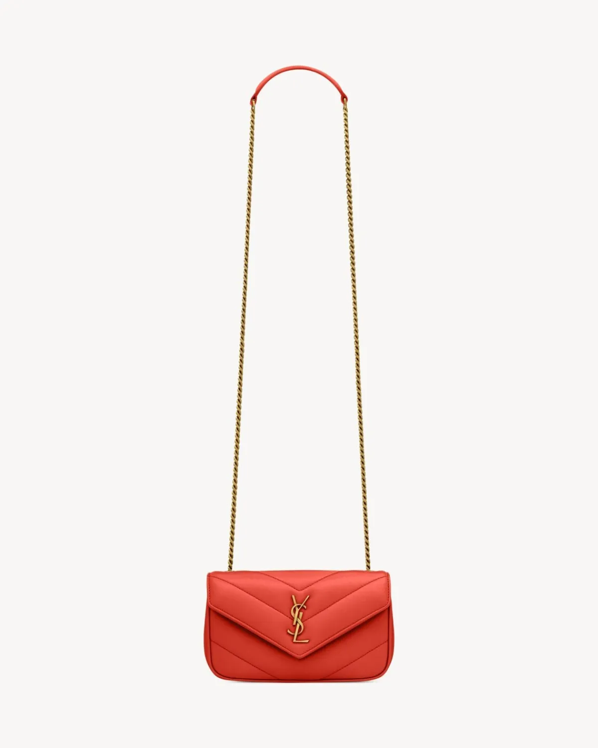 Saint Laurent Mini Bags-LOULOU MINI in lambskin CELOSIAORANGE