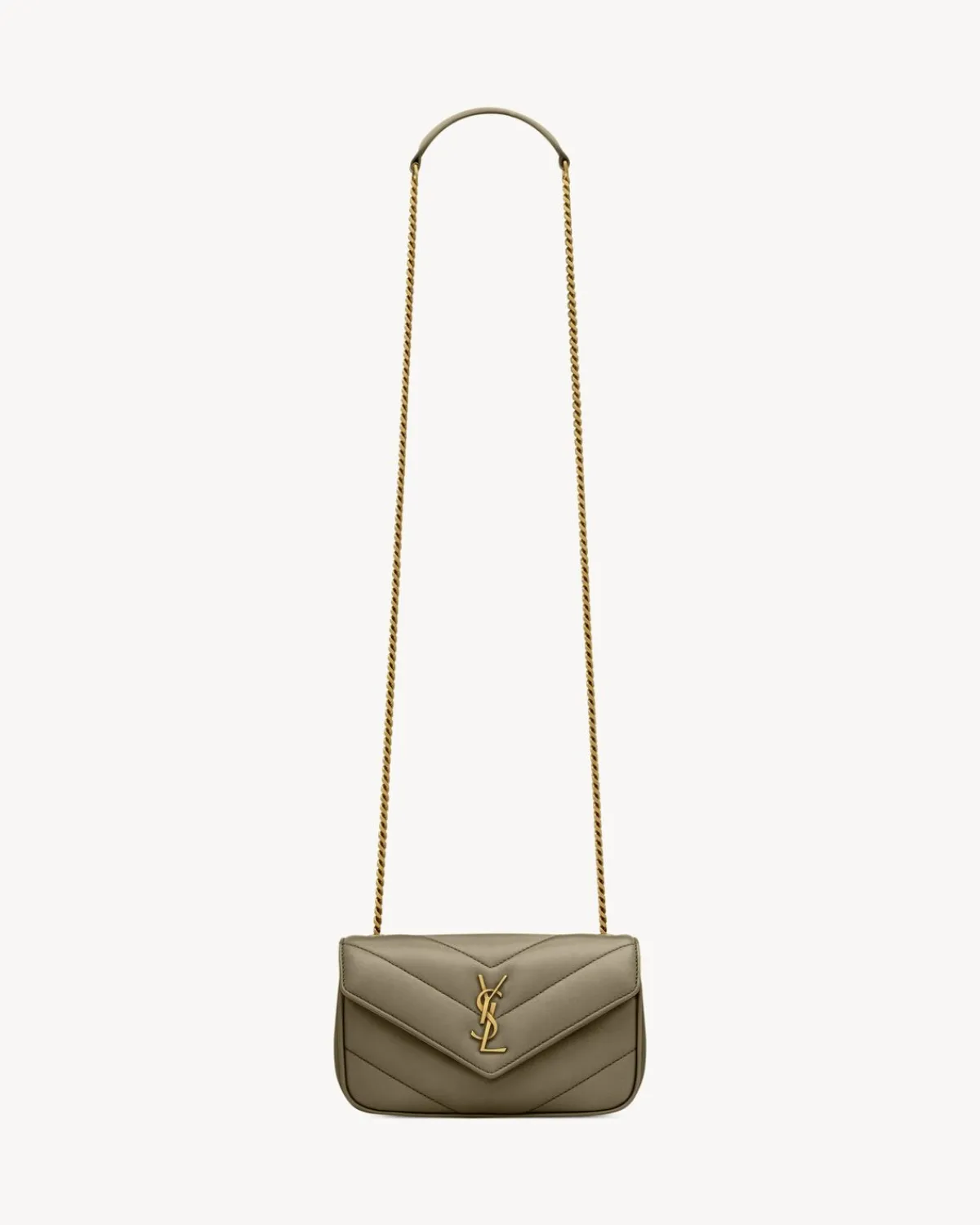 Saint Laurent Crossbody Bags | Mini Bags-LOULOU MINI in lambskin DARKSTRONGMOSS