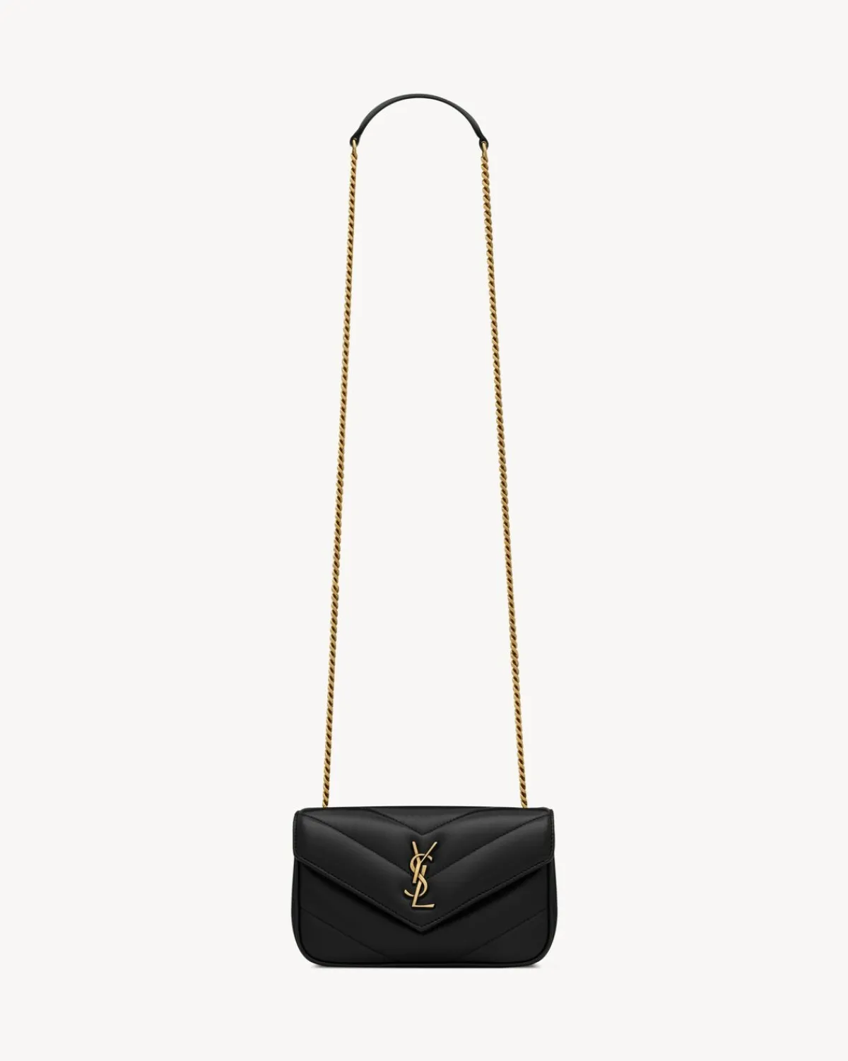 Saint Laurent Crossbody Bags | Mini Bags-LOULOU MINI in lambskin BLACK