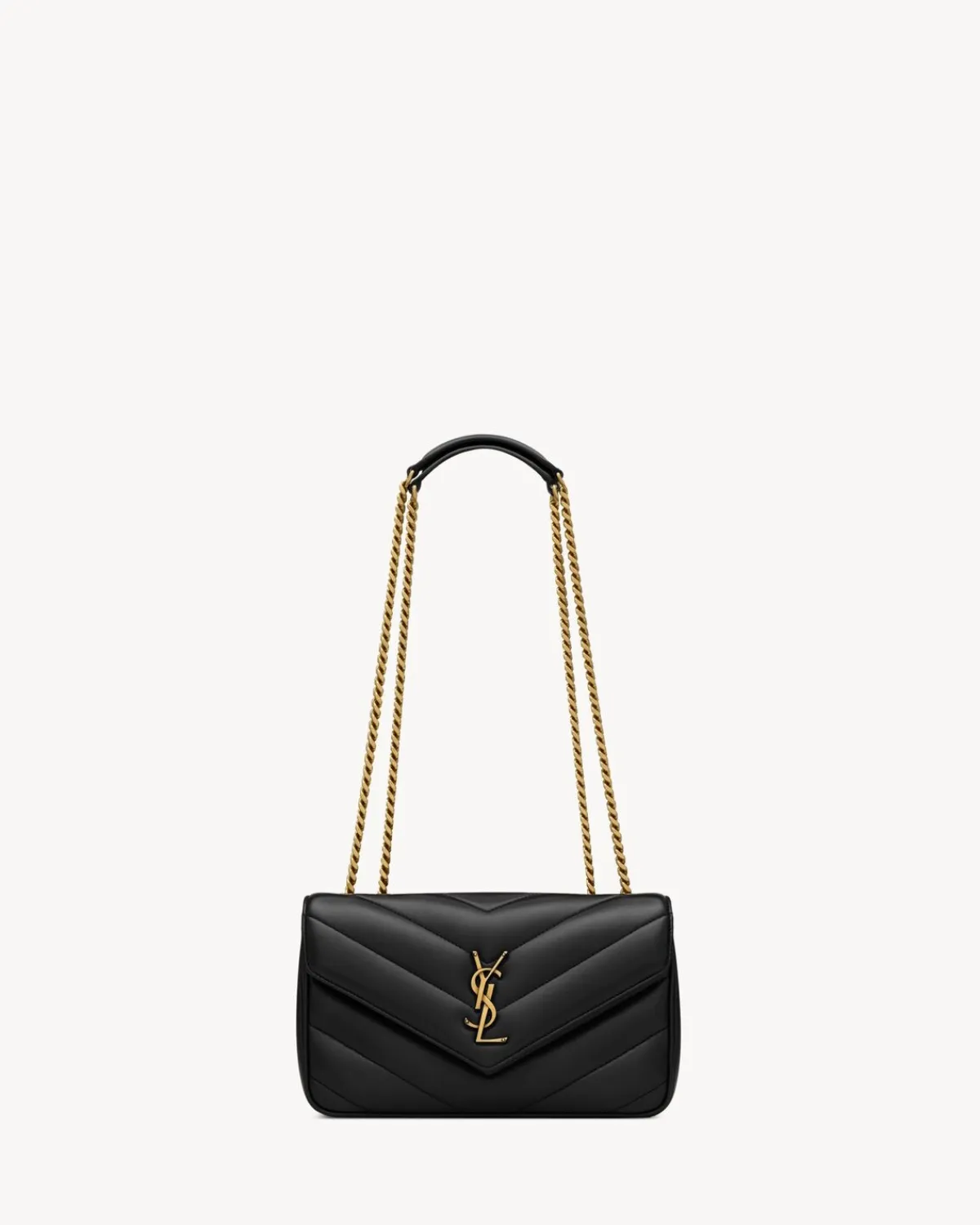 Saint Laurent Shoulder Bags | Crossbody Bags-LOULOU small in MATELASSÉ lambskin NOIR