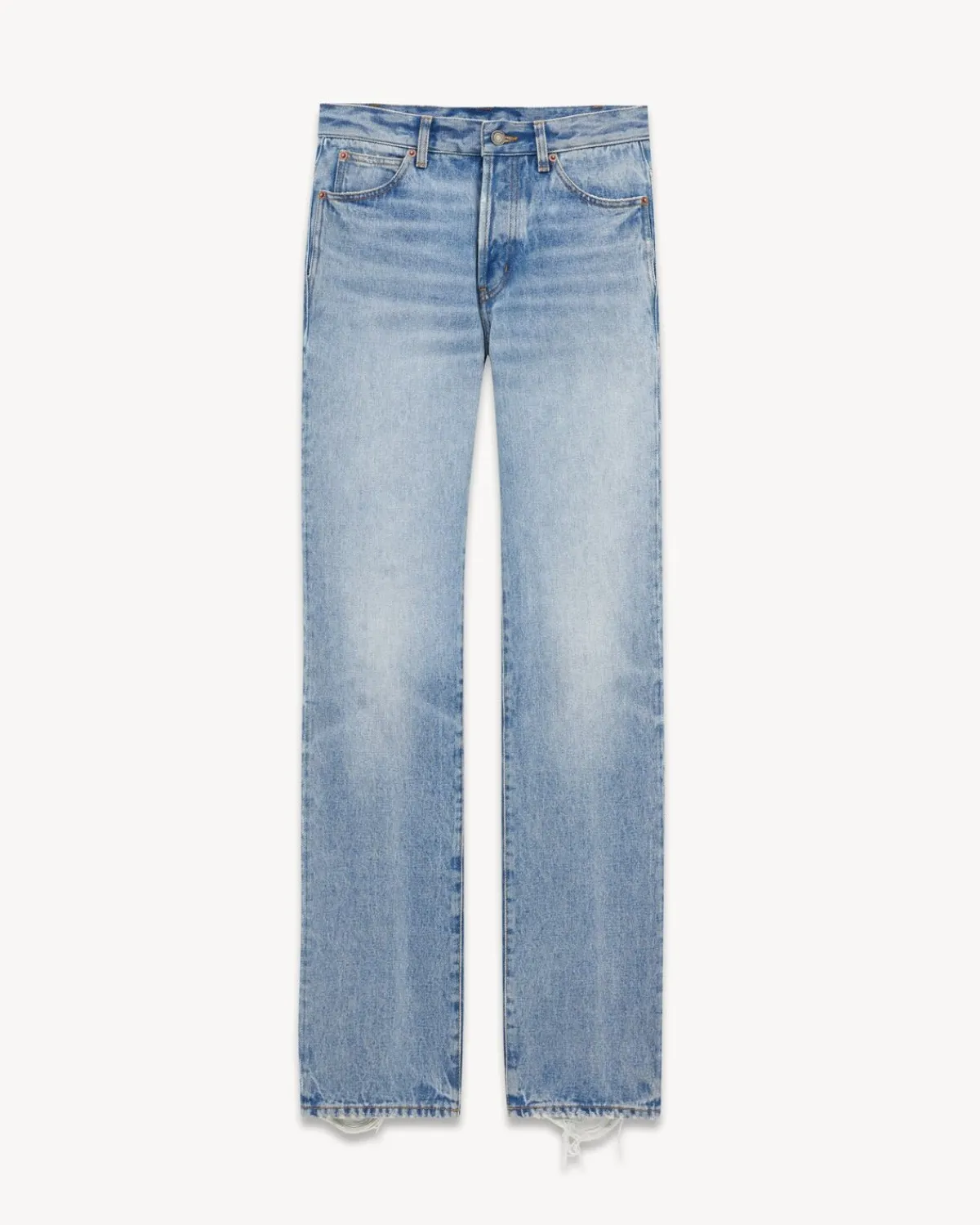 Saint Laurent Denim-Low-Rise Jeans in Sicily Blue Denim SICILYBLUE