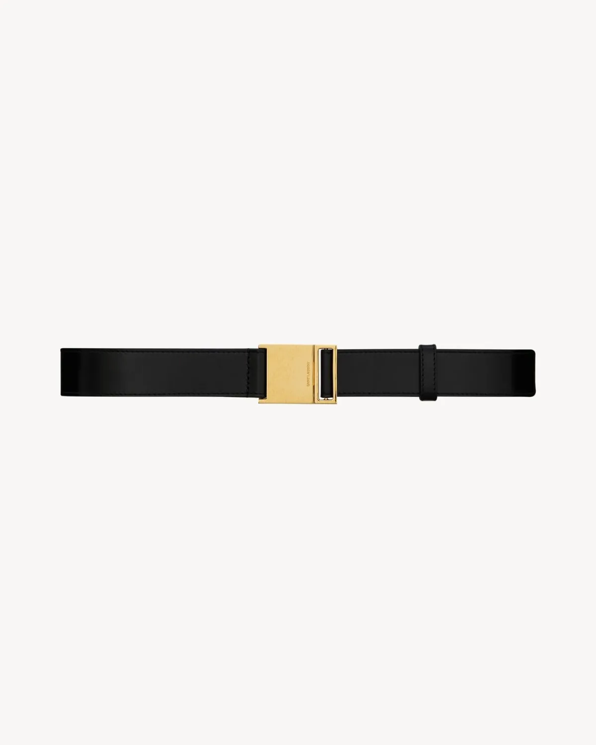 Saint Laurent Belts-magnetic belt in shiny leather BLACK