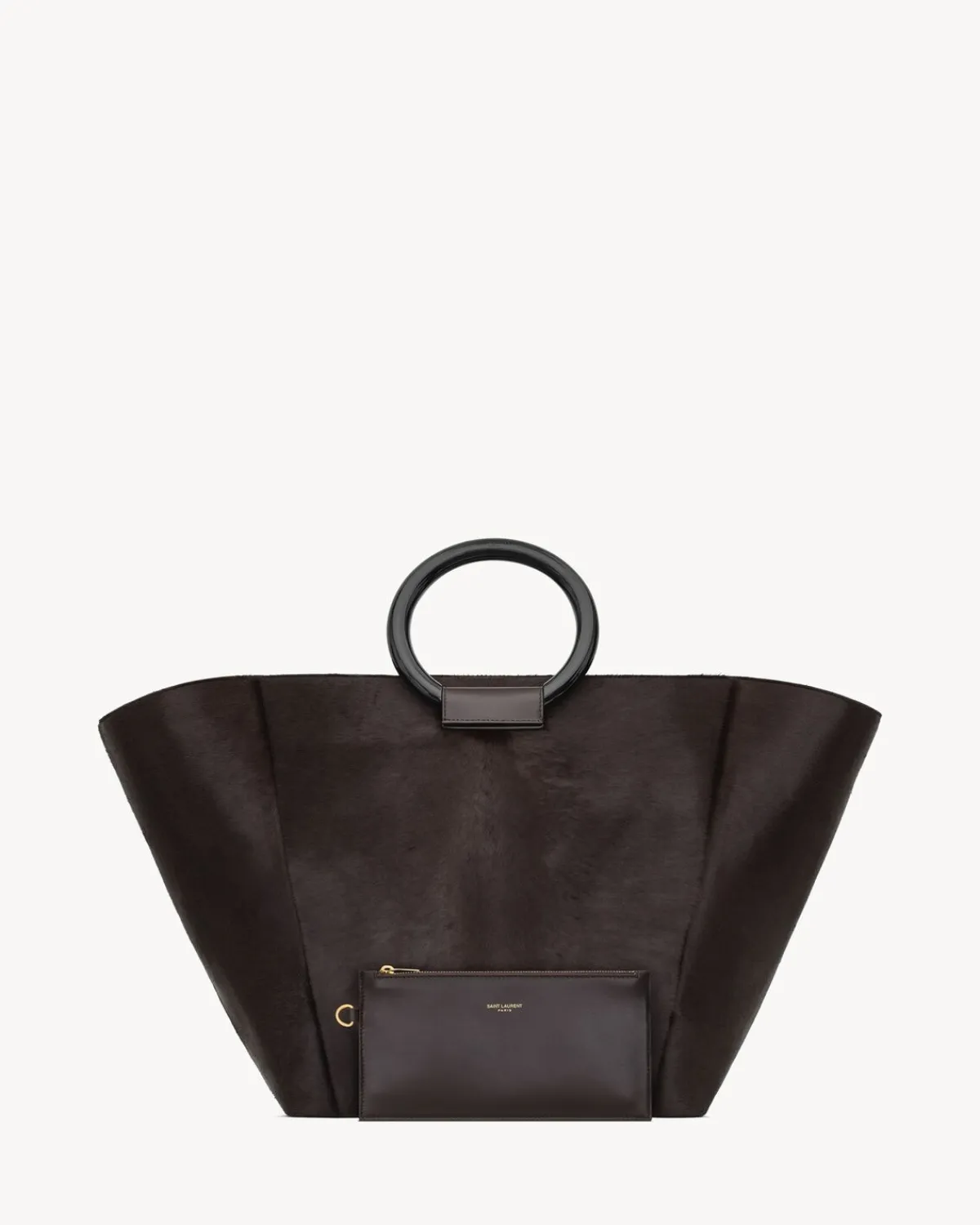 Saint Laurent Totes-Maxi tote in pony hair leather BROWN