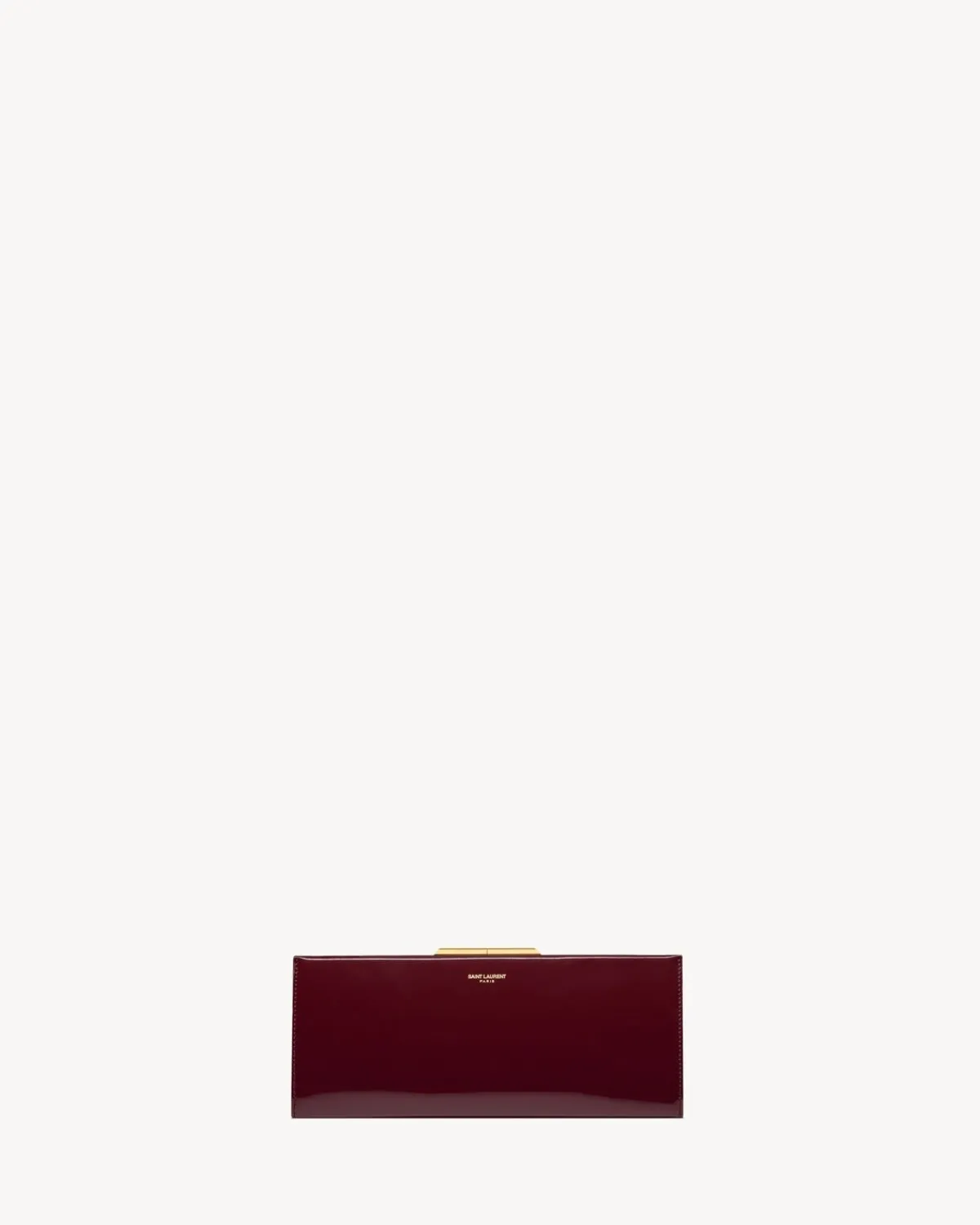 Saint Laurent Clutches And Evening-MIDNIGHT small clutch in lacquered leather DARKREDWINE