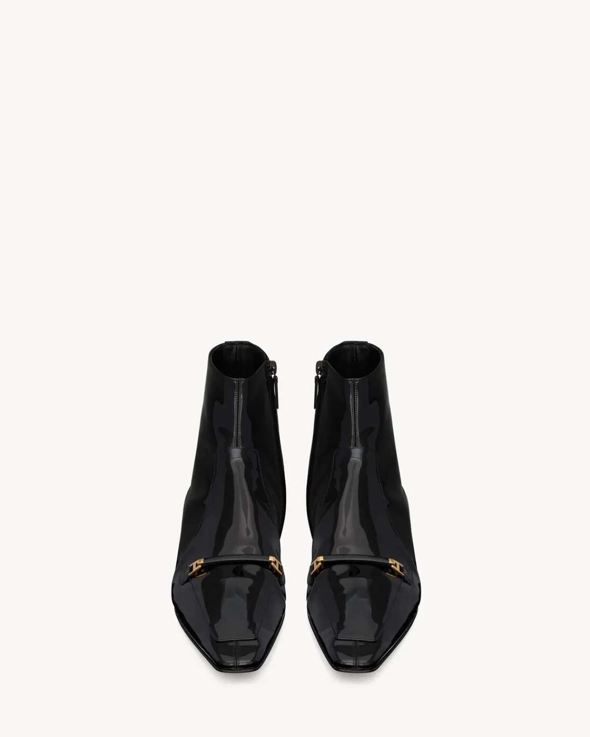 Saint Laurent Boots-MILTON boots in patent leather BLACK