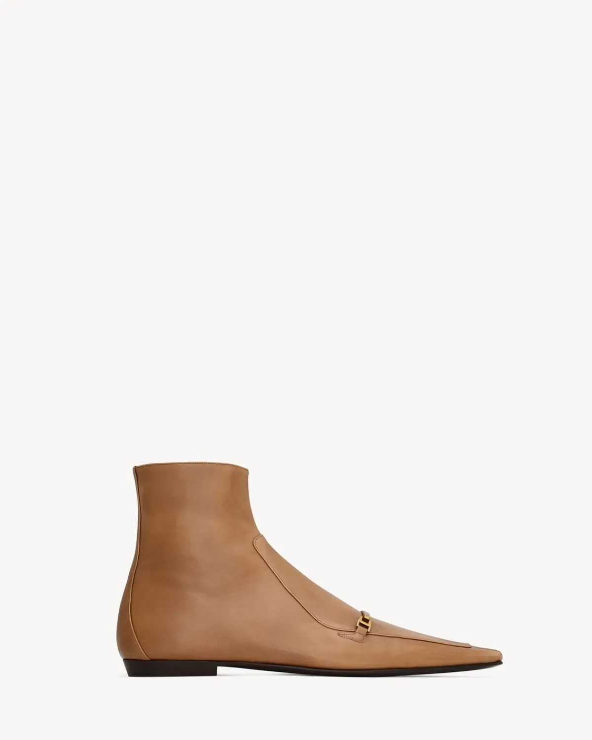 Saint Laurent Boots-MILTON boots in smooth leather MACADAMIA