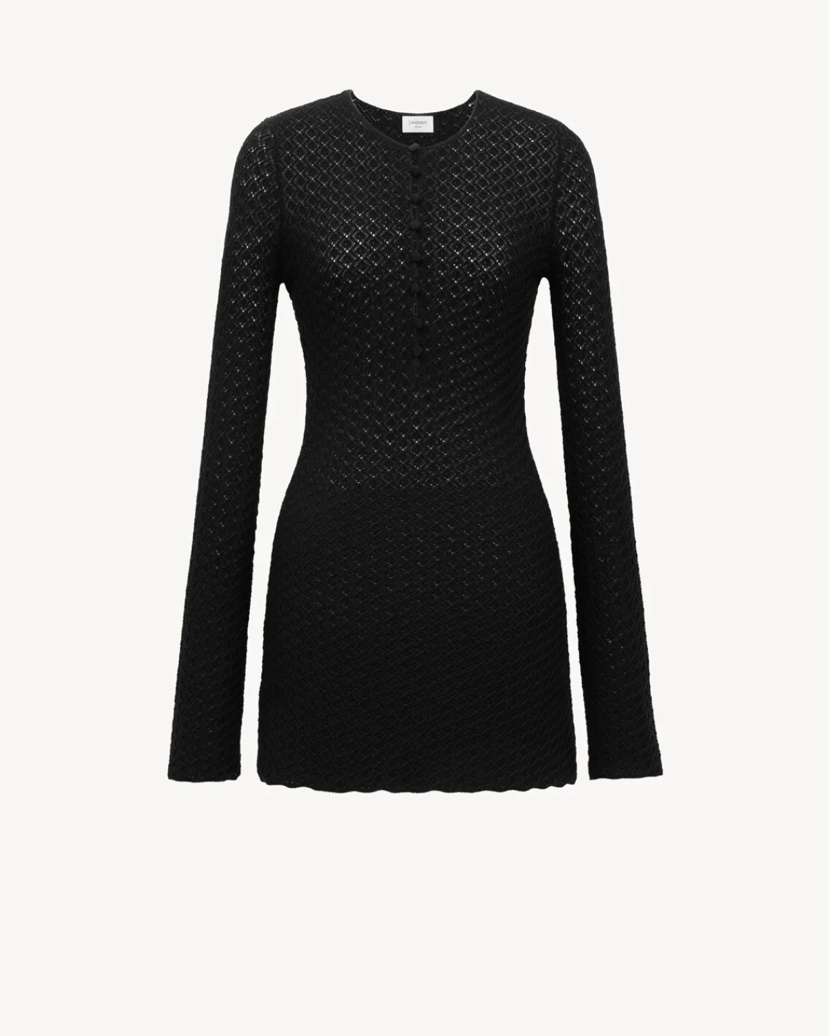 Saint Laurent Dresses And Skirts-mini dress in crochet knit NOIR