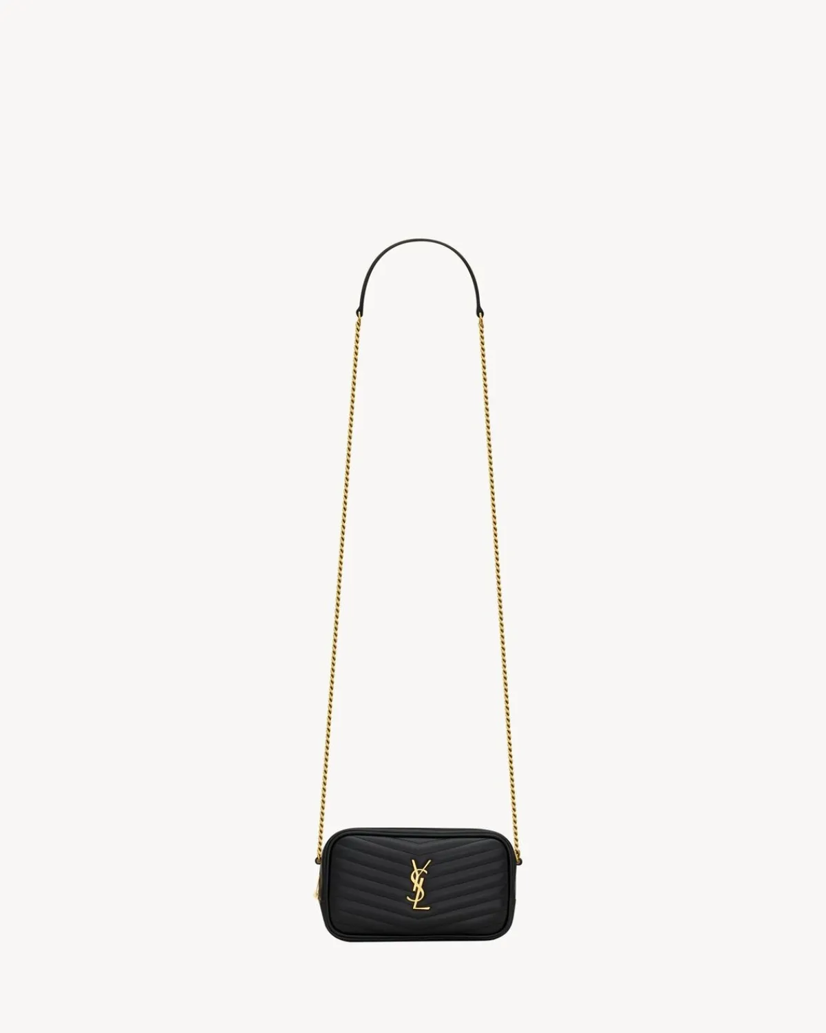 Saint Laurent Crossbody Bags | Mini Bags-MINI LOU in quilted leather BLACK