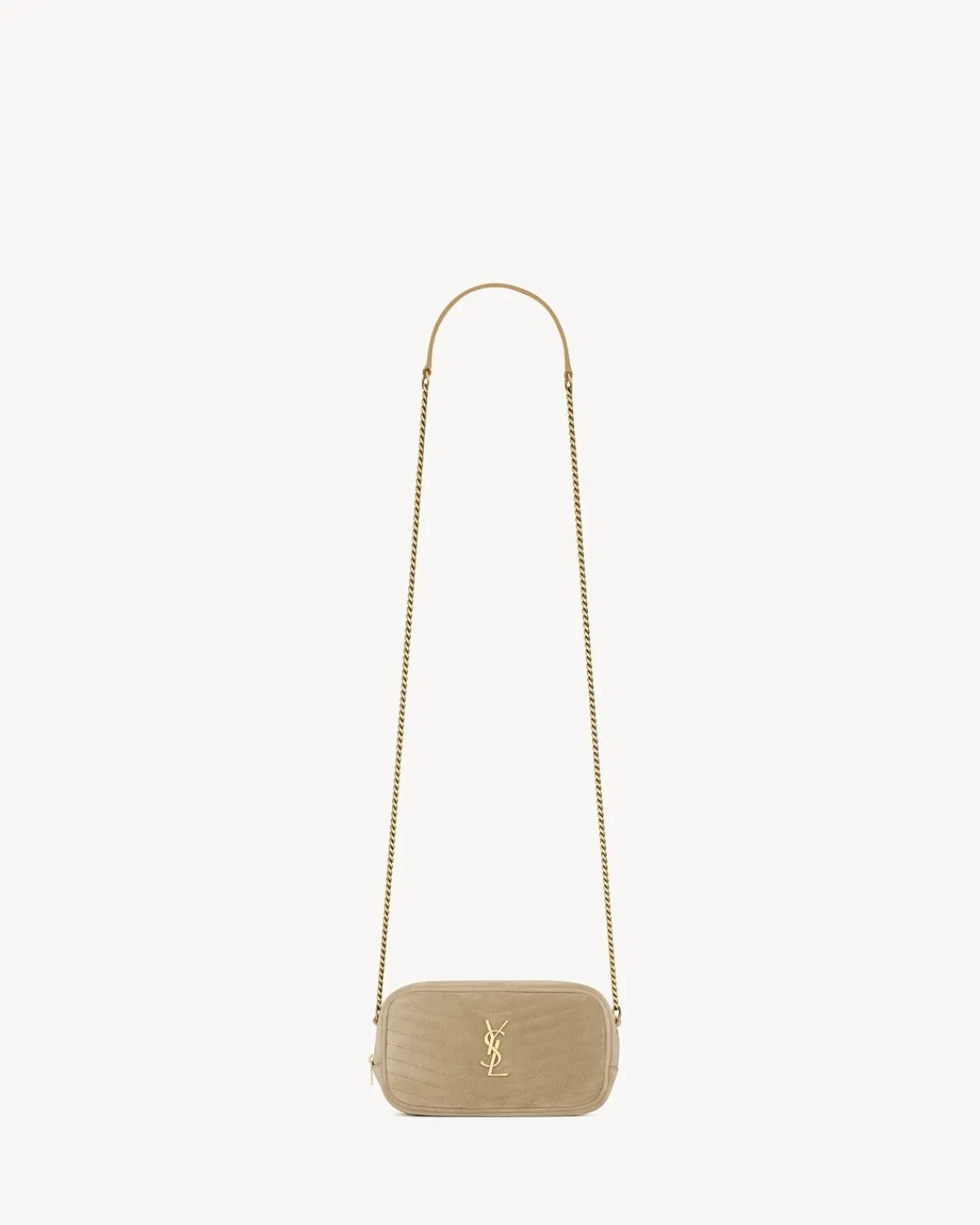 Saint Laurent Crossbody Bags | Mini Bags-MINI LOU in quilted suede MATTEGOLD