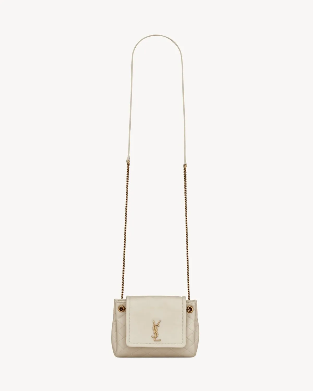 Saint Laurent Crossbody Bags | Mini Bags-Mini NOLITA IN LAMBSKIN BLANCVINTAGE