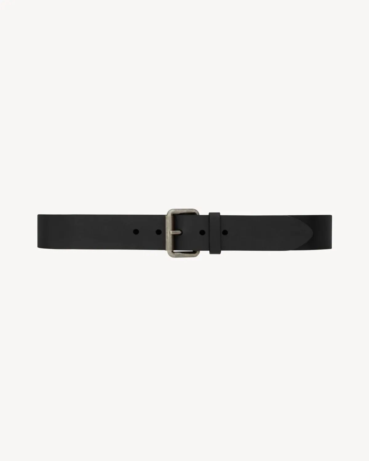 Saint Laurent Belts-MOTORCYCLE belt in leather BLACK