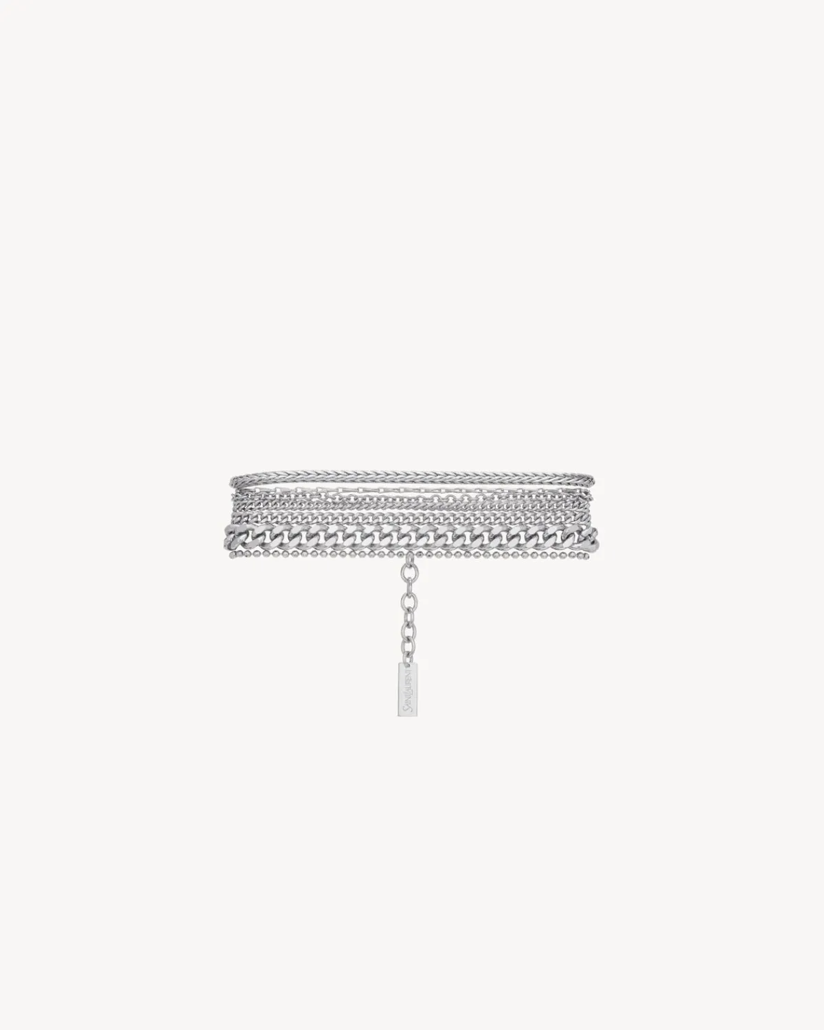 Saint Laurent Fine Jewelry-multi-chain bracelet in 18K grey gold greyGOLD